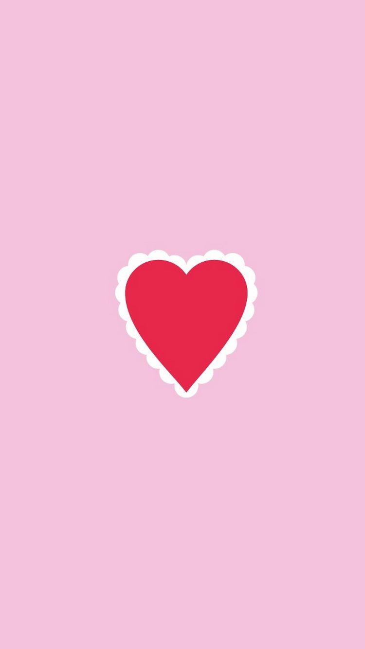 Simple Pink Love Heart iPhone 6 Wallpaper HD Download