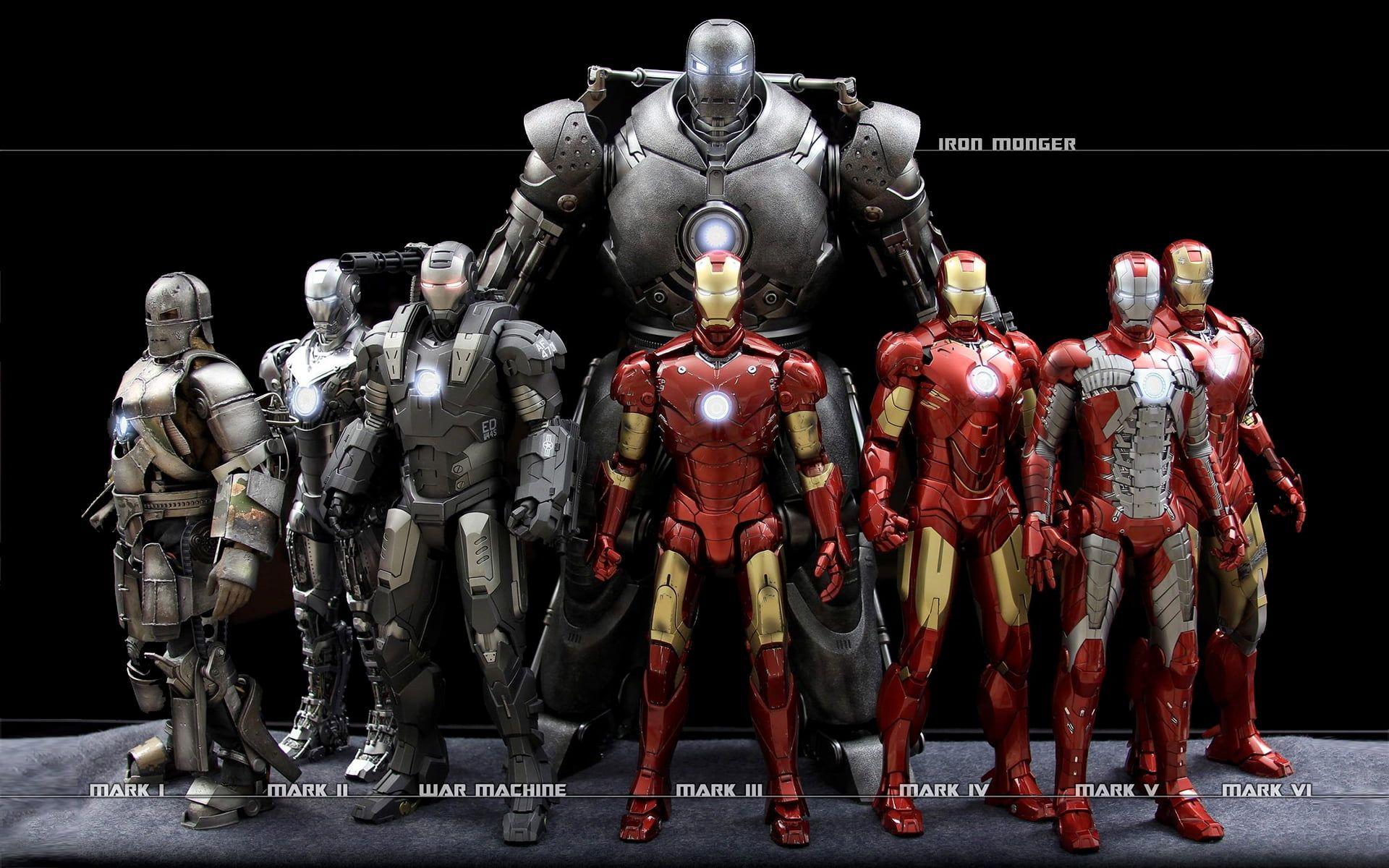 Marvel Iron Man suits wallpaper HD wallpaper