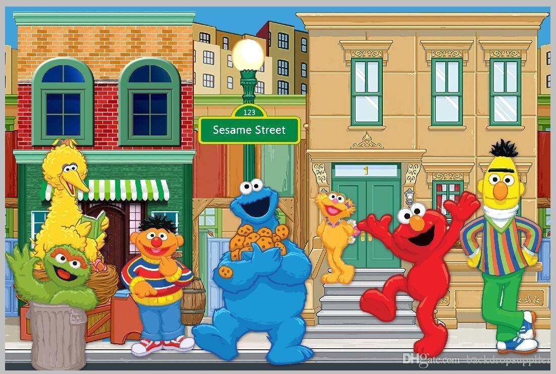 7x5ft Sesame Street Elmo World Custom Photo Studio Background