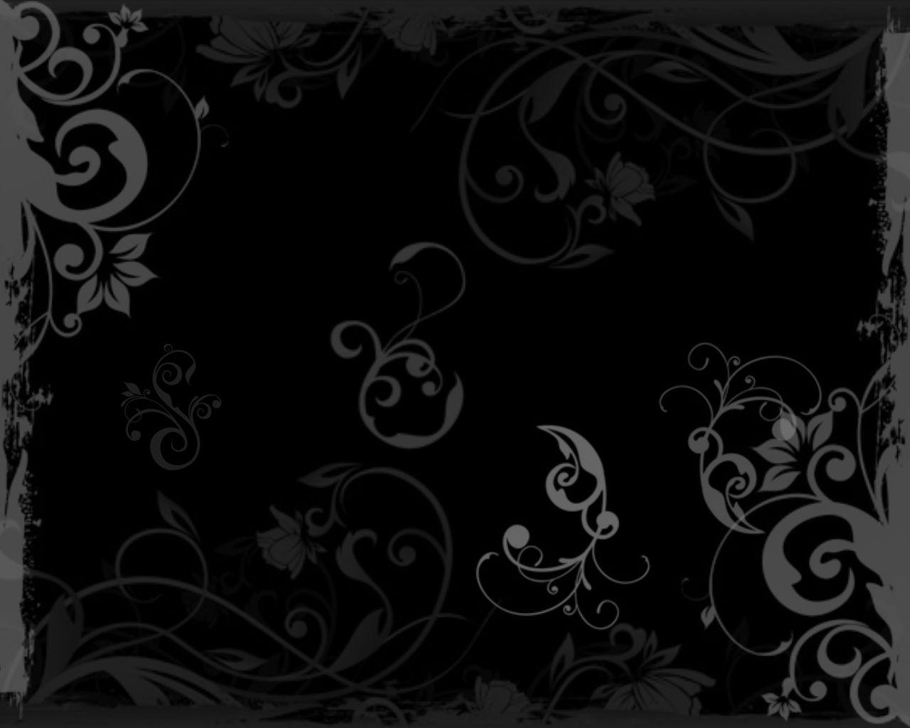 Free Floral Black Wood Background For PowerPoint PPT