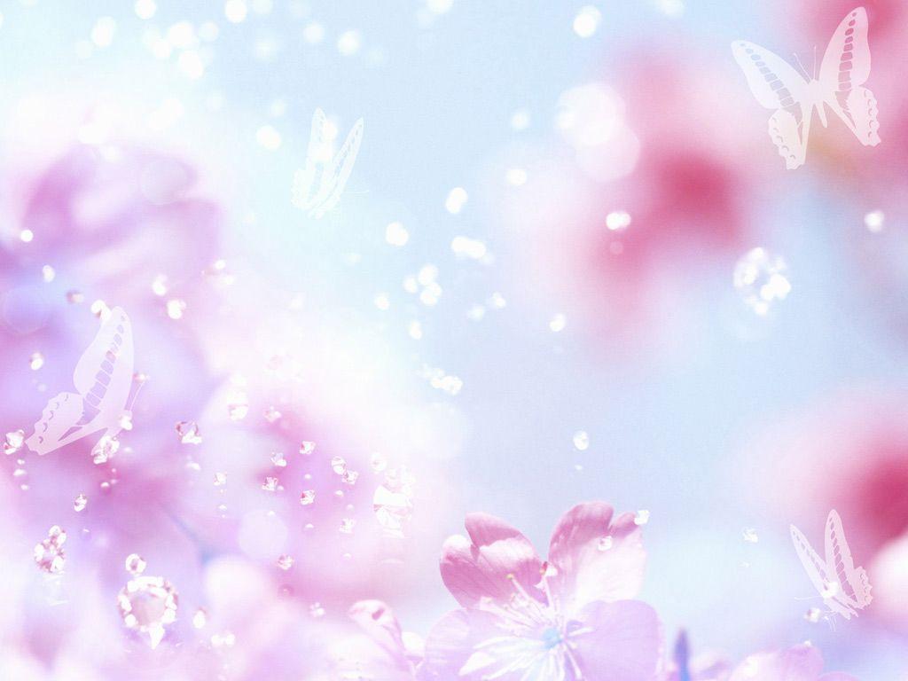 Free Sky, Flowers, Butterfly Background For PowerPoint PPT
