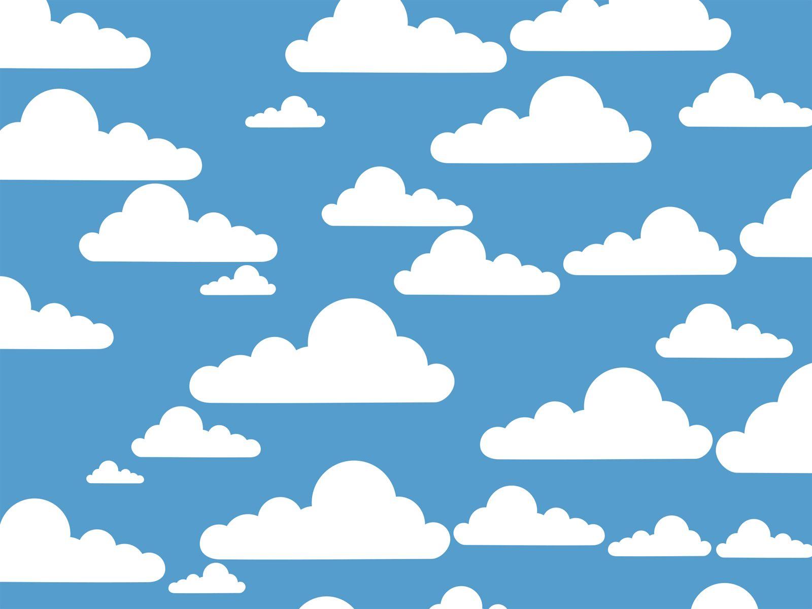 Simple Clouds Background, Nature, White PPT