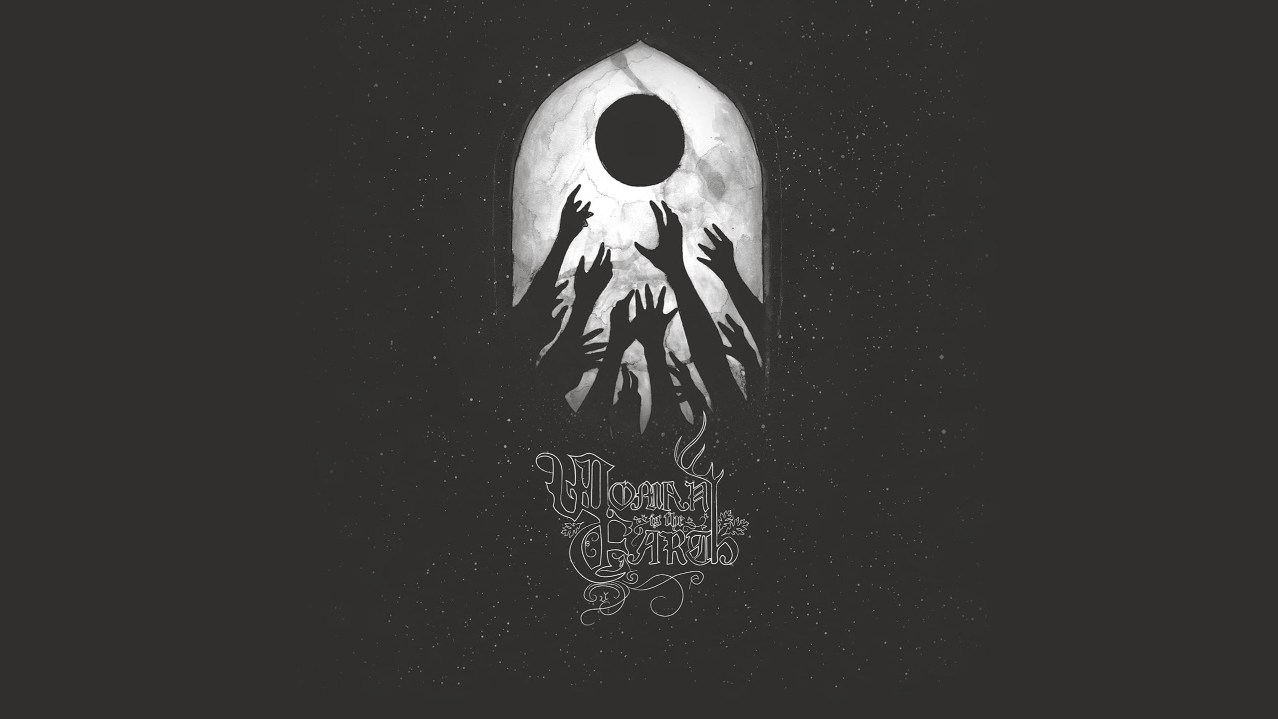 Silhouette of hands, black metal, metal music, simple background