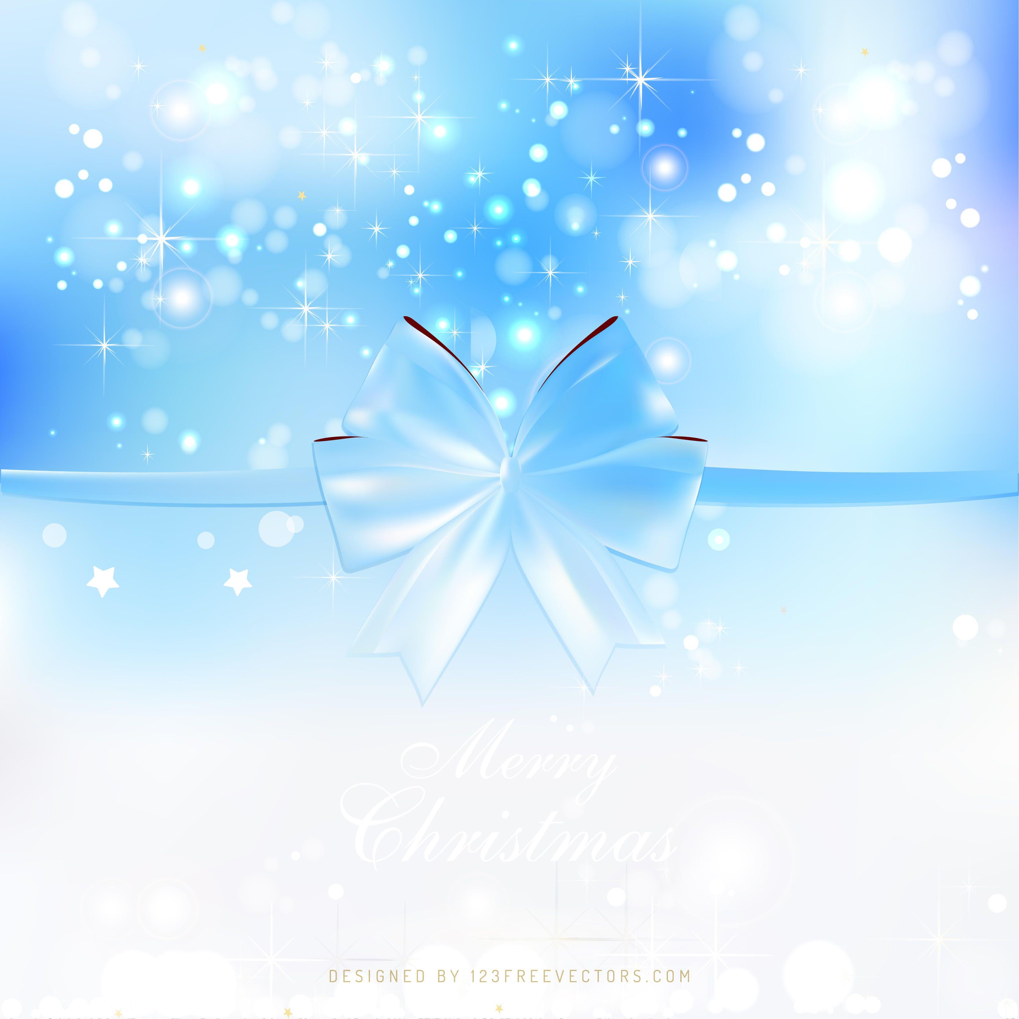 Light Blue Christmas Bow Background DesignFreevectors