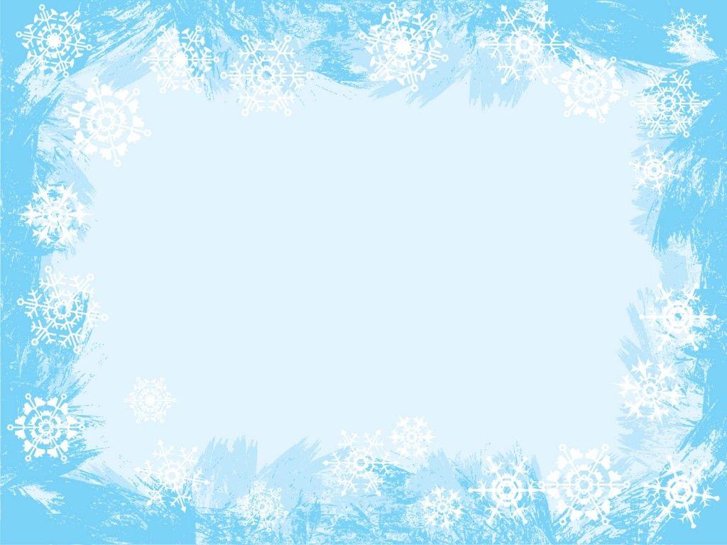 Light Blue Snowflake Frame Background, Border & Frames