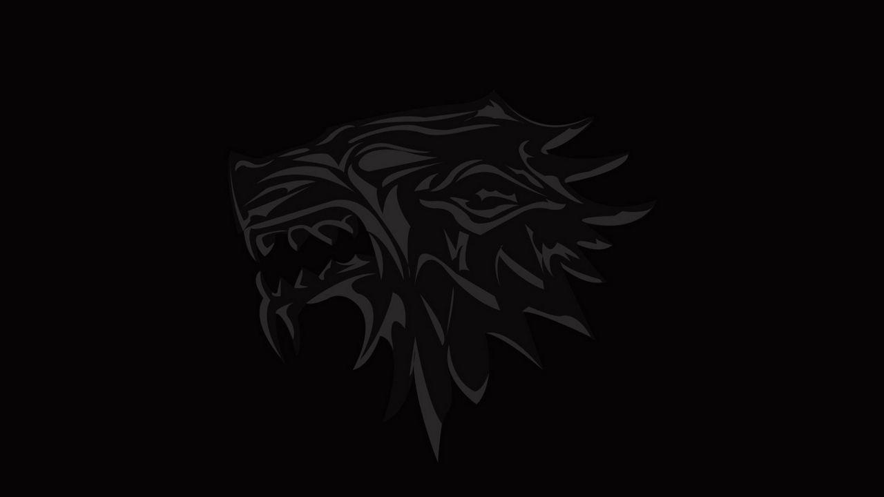 Wallpaper house of stark, game of thrones, logo, emblem, wolf HD