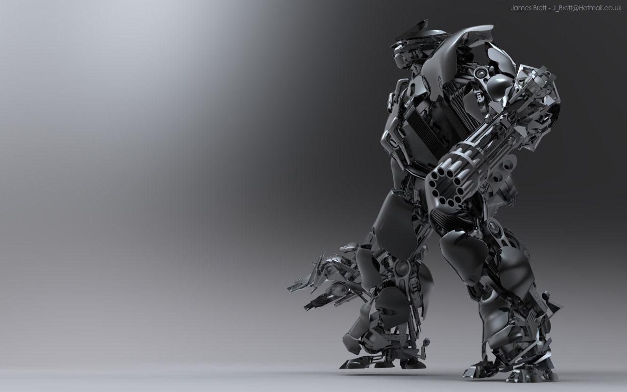 James Brett mecha robot 3D wallpaper. James Brett mecha robot 3D