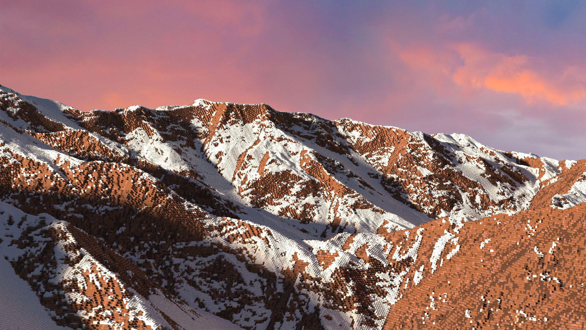 I recreated the MacOS Sierra wallpaper in Minecraft