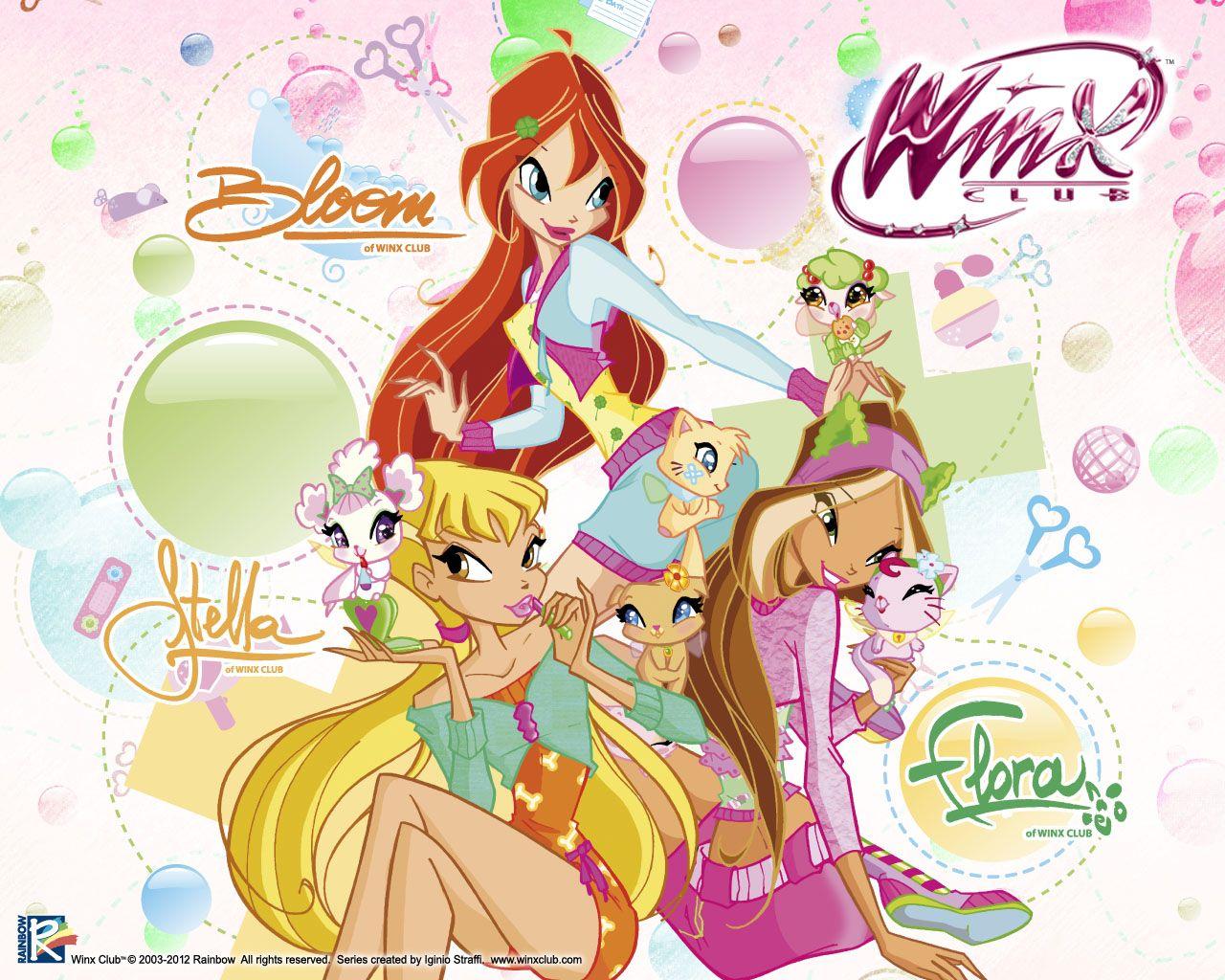 WinxClub4Ever. News™: Stella, Flora & Bloom Love & Pets Wallpaper