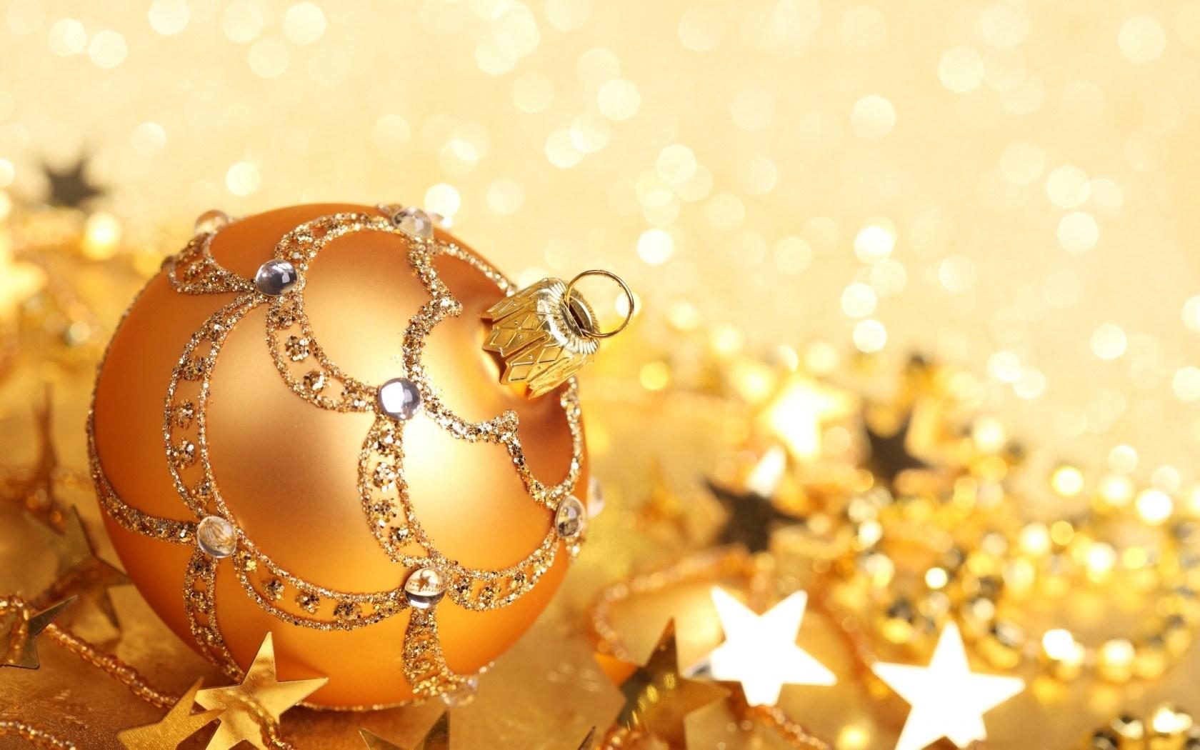 Ball Gold Christmas Stars Glitter New Year Christmas wallpaper