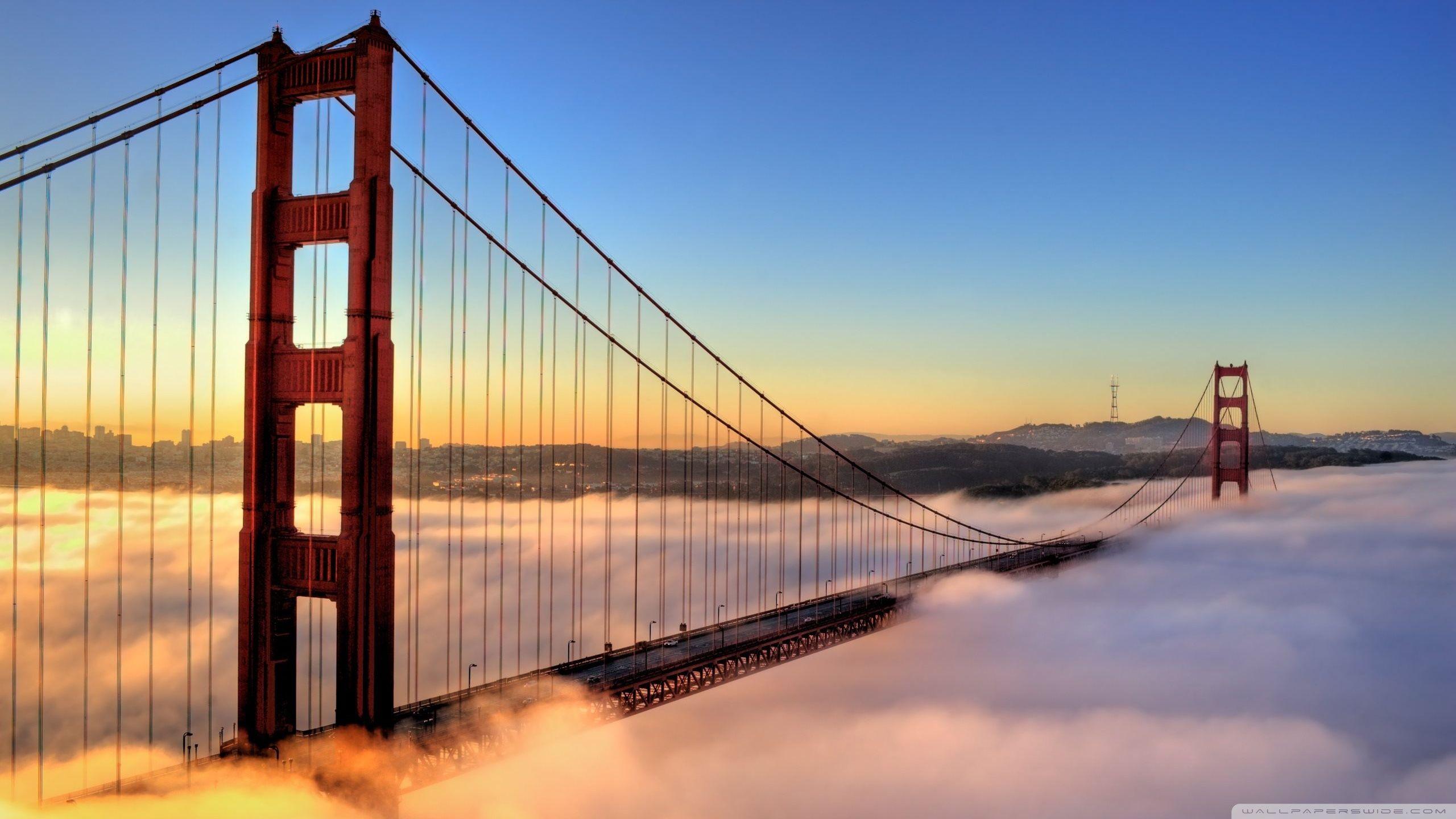 Golden Gate Bridge Enveloped by Fog ❤ 4K HD Desktop Wallpaper