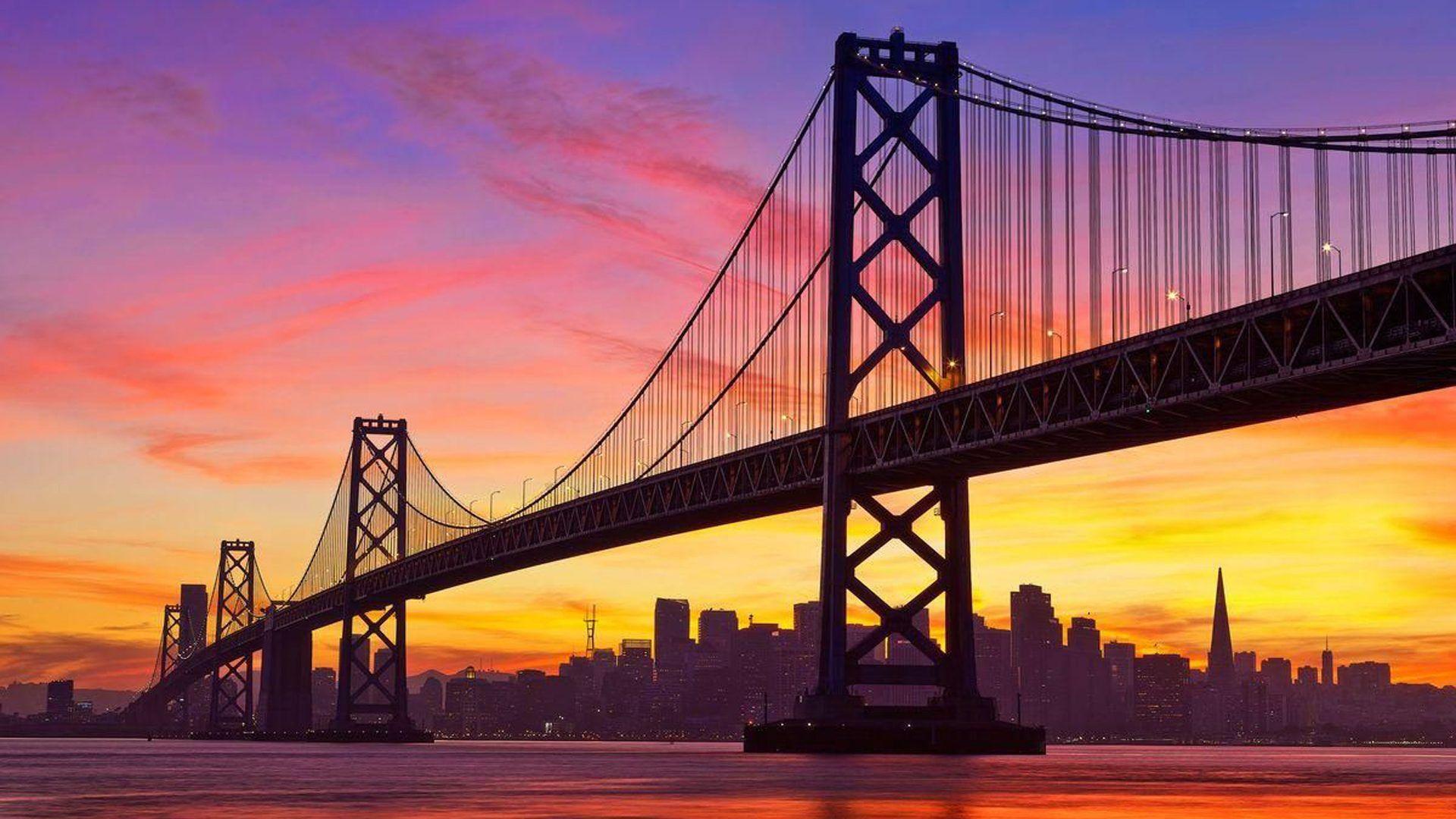 Golden Gate Bridge At Dusk San Francisco Desktop Wallpaper HD