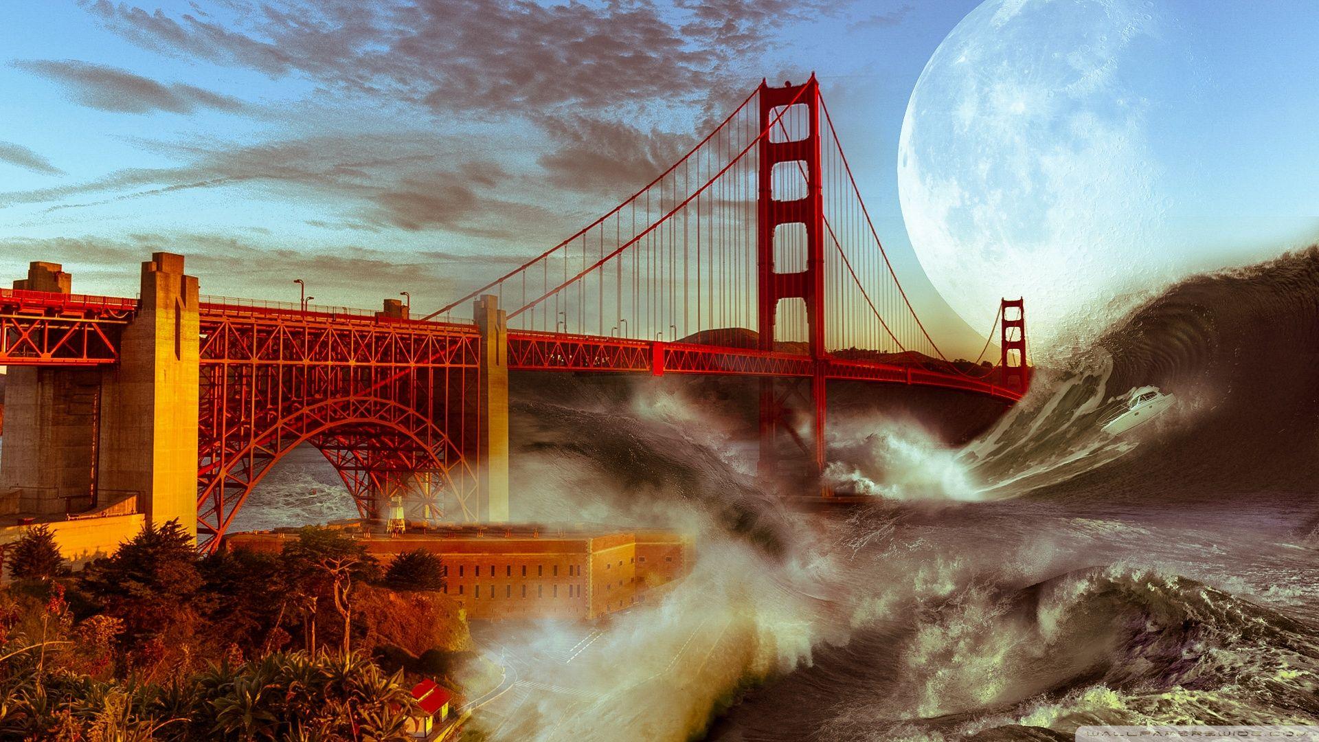 Golden Gate Bridge Storm ❤ 4K HD Desktop Wallpaper for 4K Ultra HD