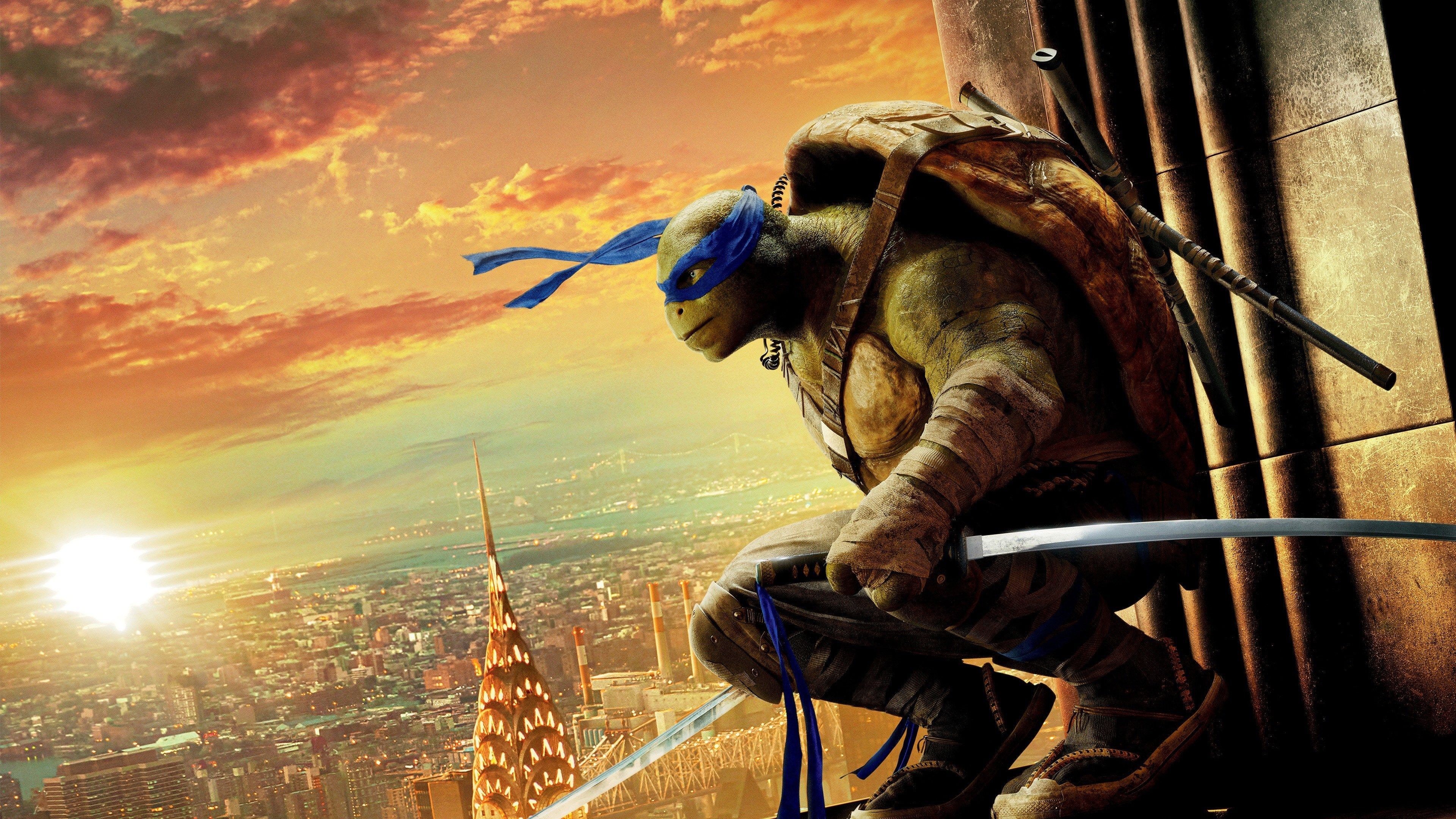 leonardo ninja turtles background 2016 movie wallpaper 4k