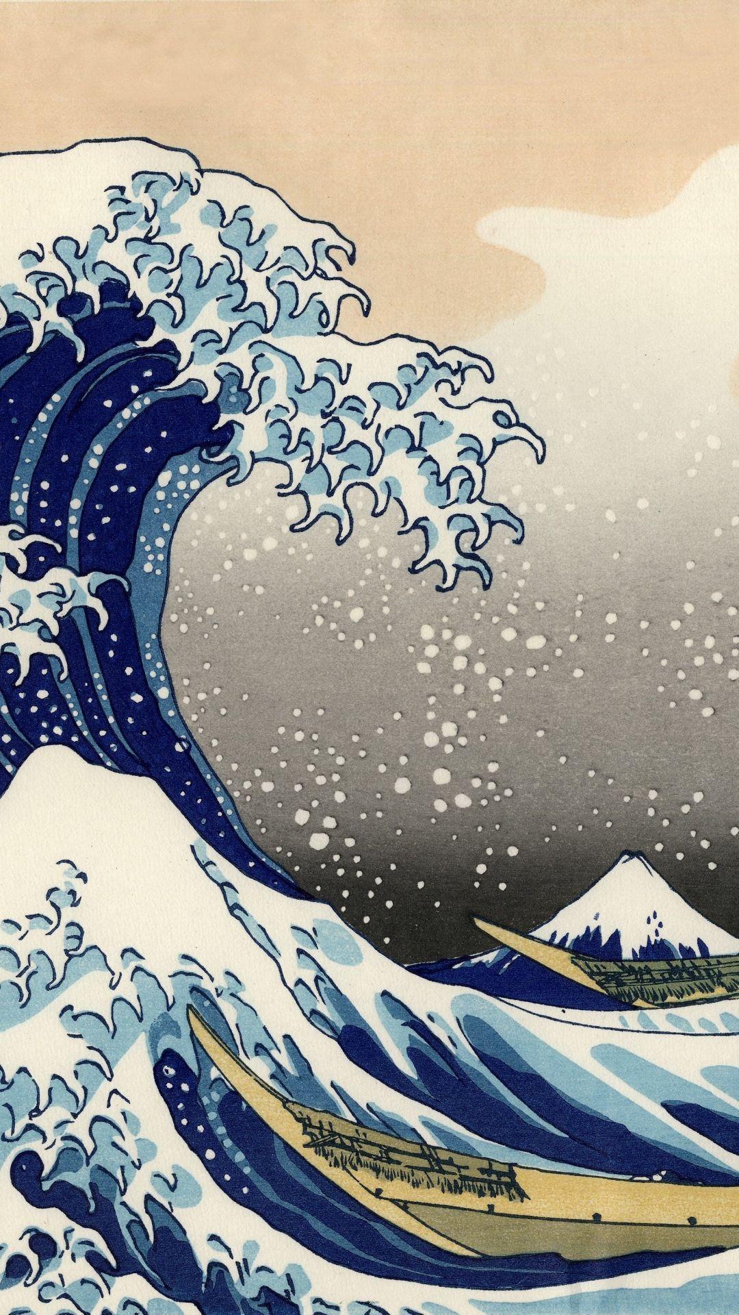 Artistic The Great Wave off Kanagawa Wave Japanese,. Papel de