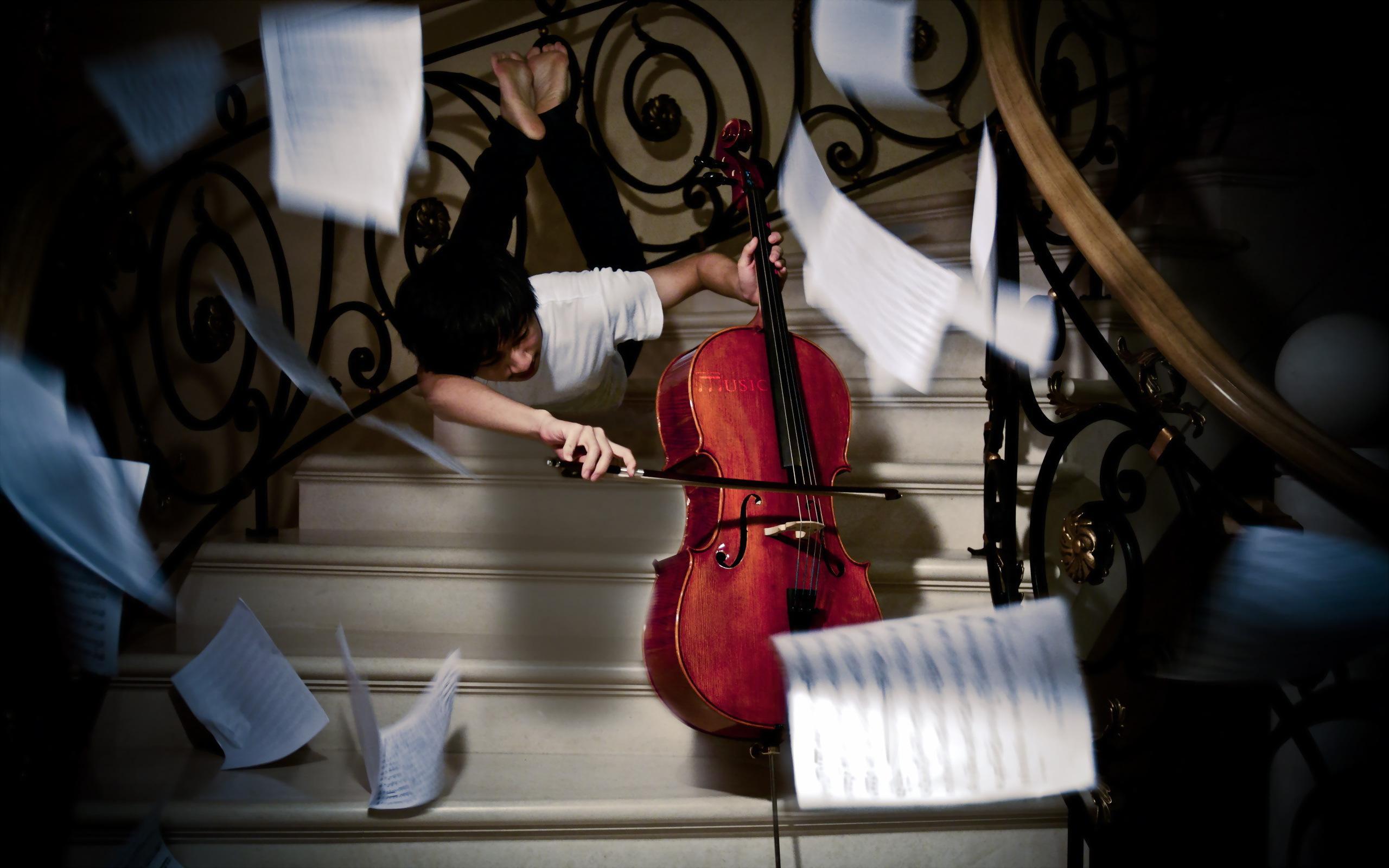 Playing the cello wallpaper