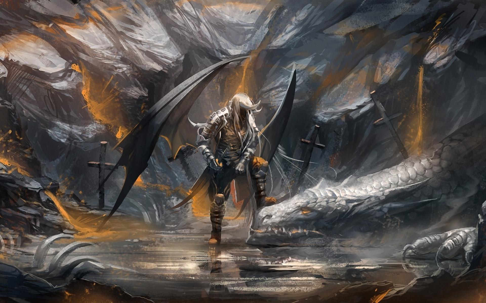 Artwork warriors claws dragon slayer swords armour wallpaper