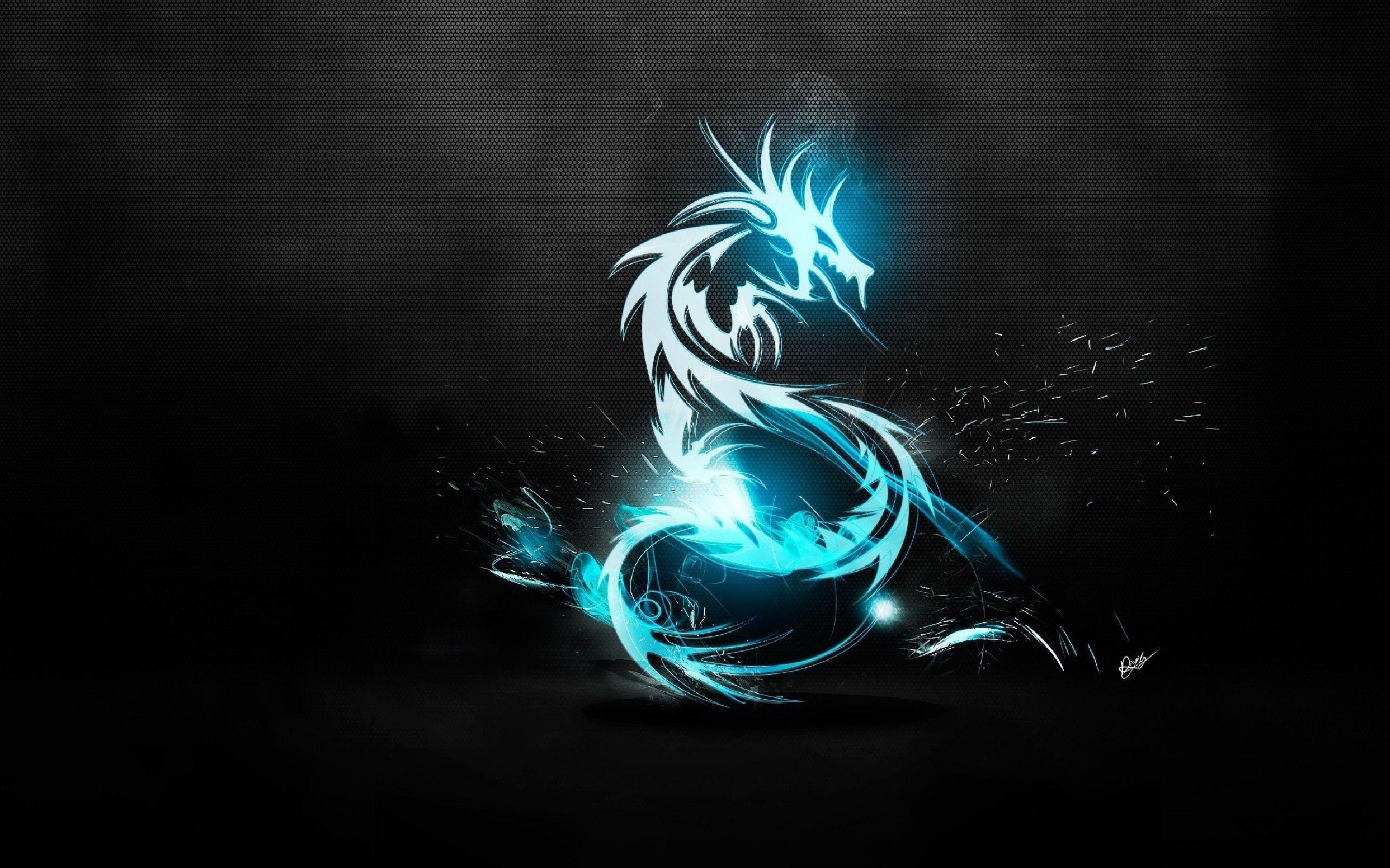 Dragon Blue Abstract Wallpaper