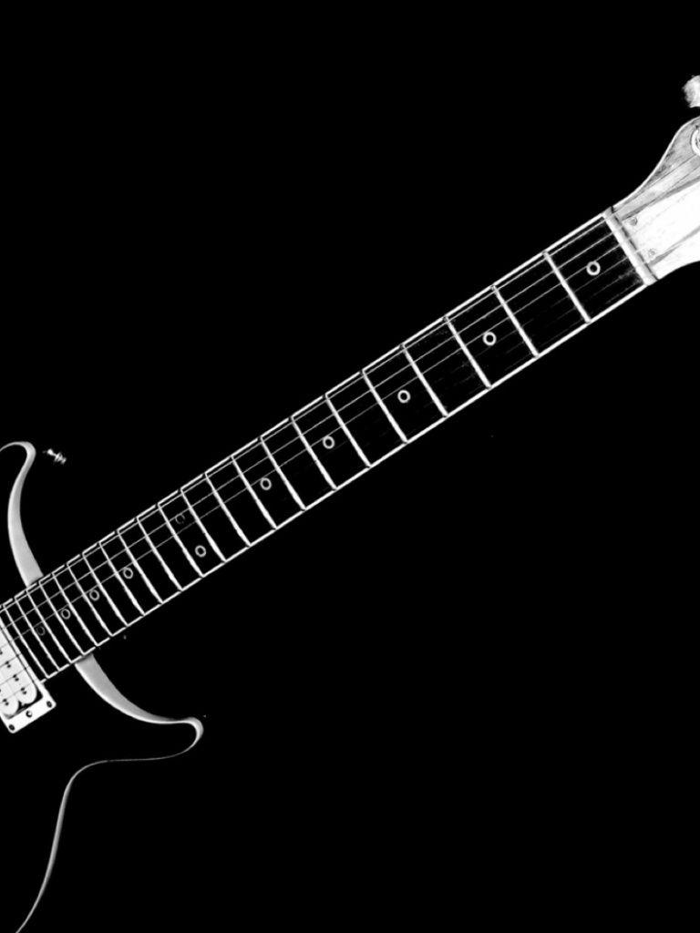 Black and White Electric Guitar iPad wallpaper