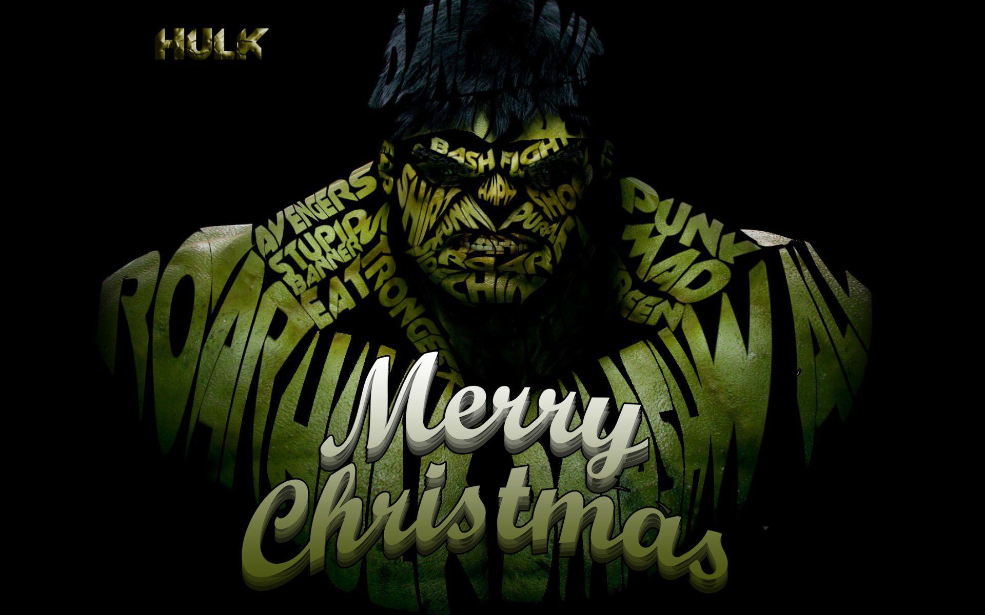 Happy Merry Christmas Incredible Hulk Marvel Avenger Superhero Background HD Wallpaper