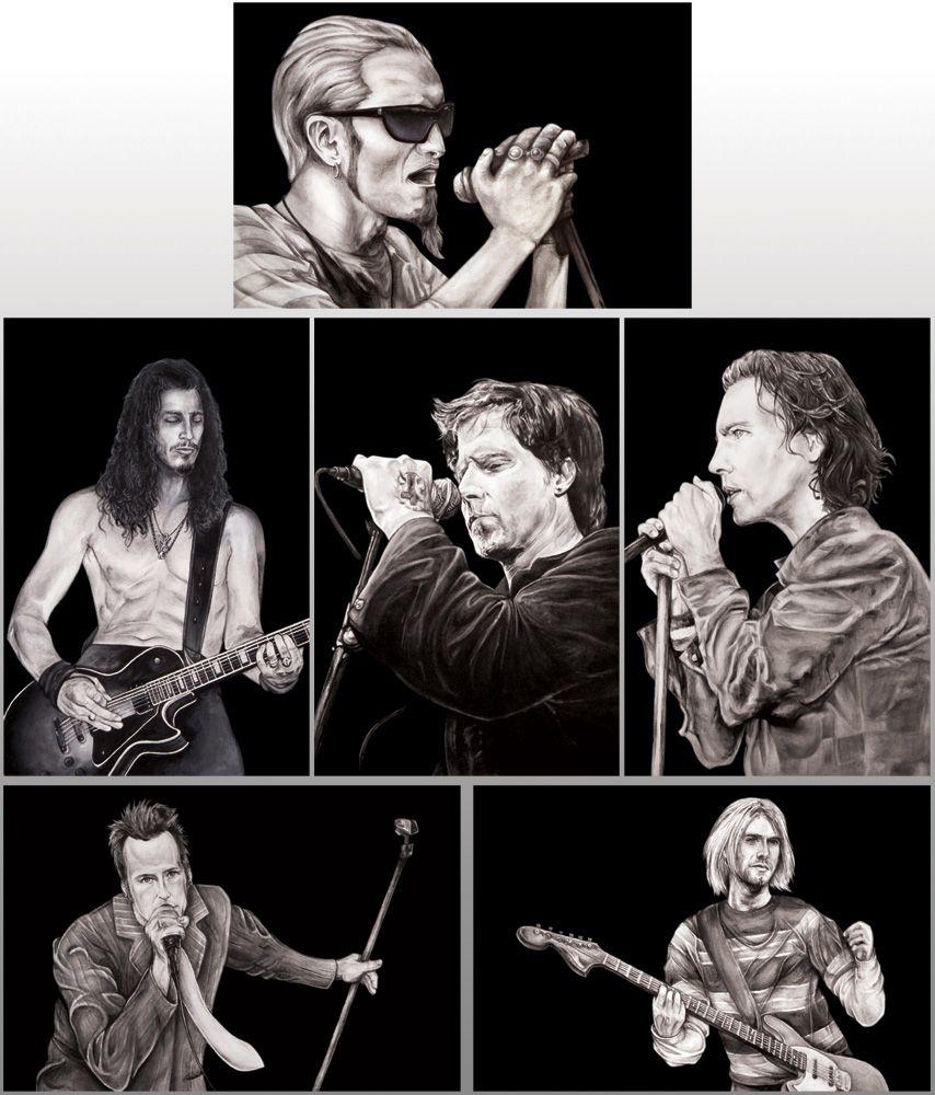 Grunge Music postcard set