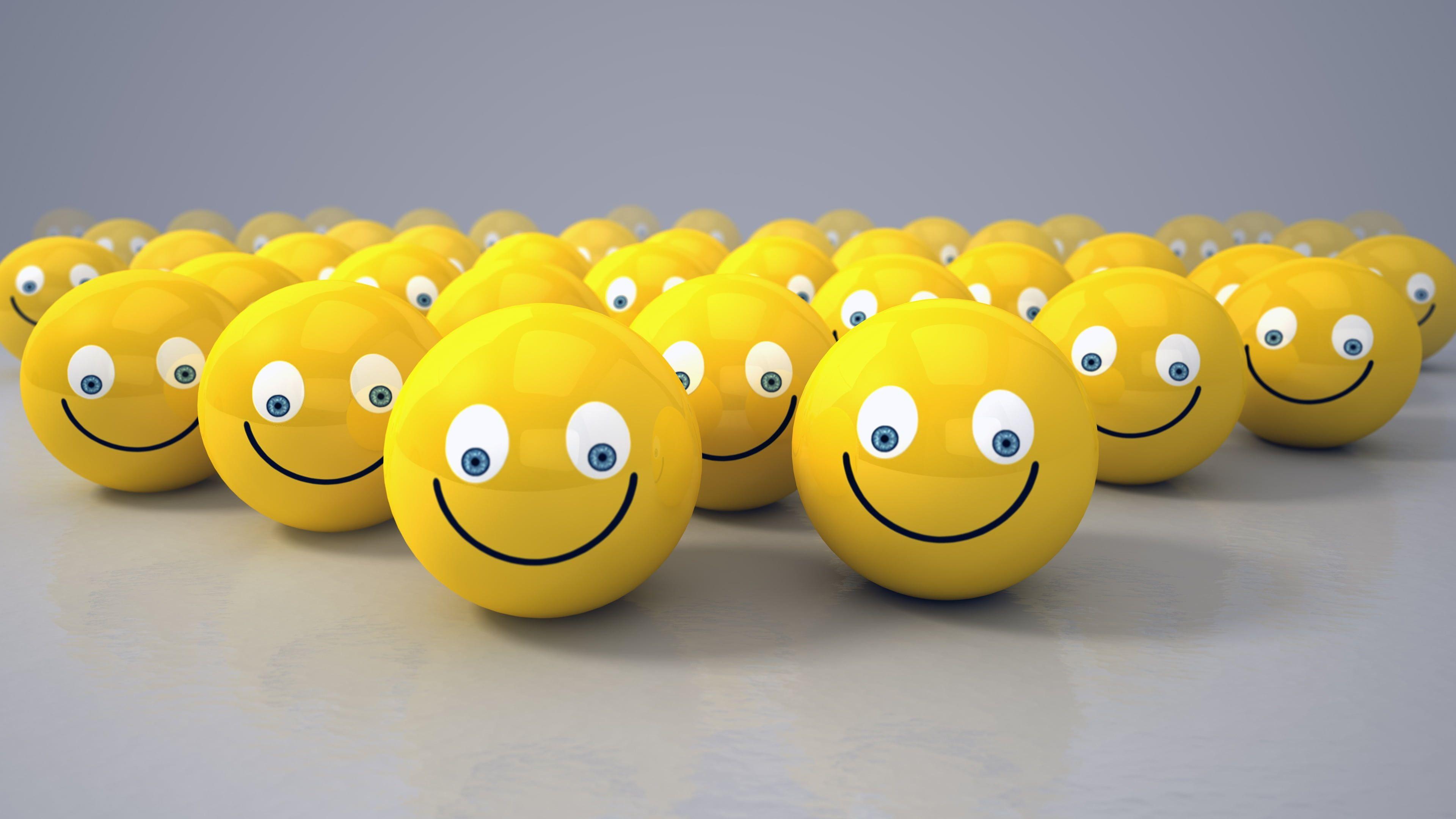 Yellow smiley ball toy HD wallpaper