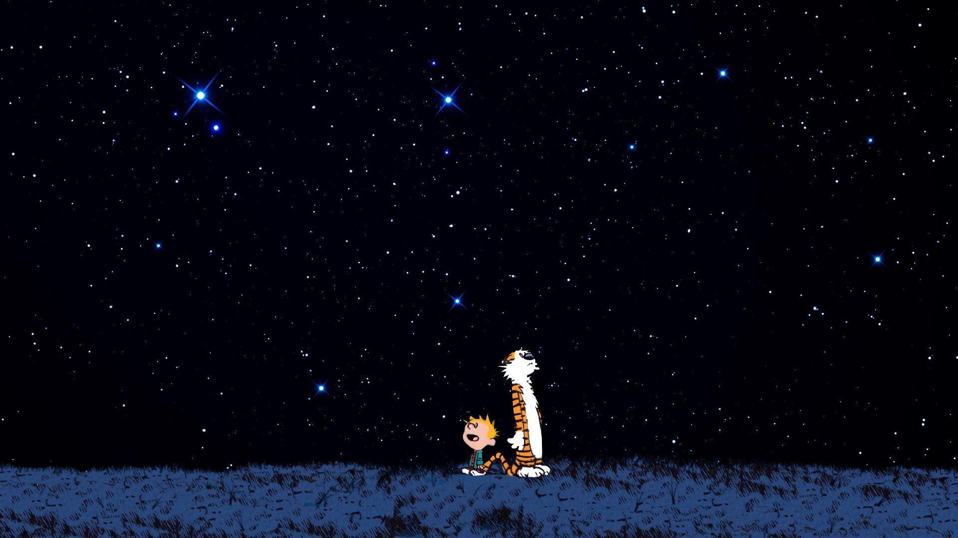 Calvin and Hobbes Stars Wallpaper