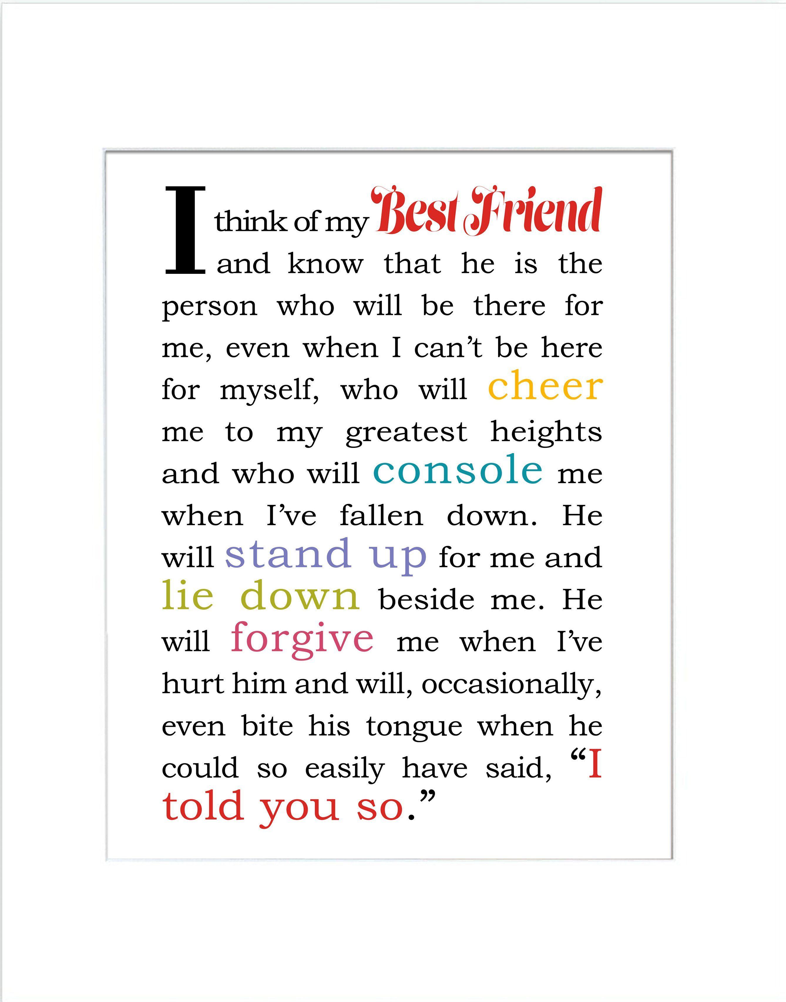 Gift for Best Friend Download Think of My Best