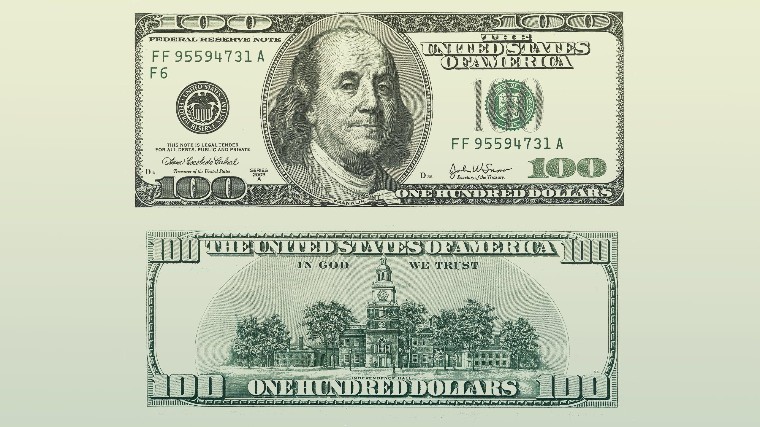 U.S. Dollars bill back and front view HD wallpaper