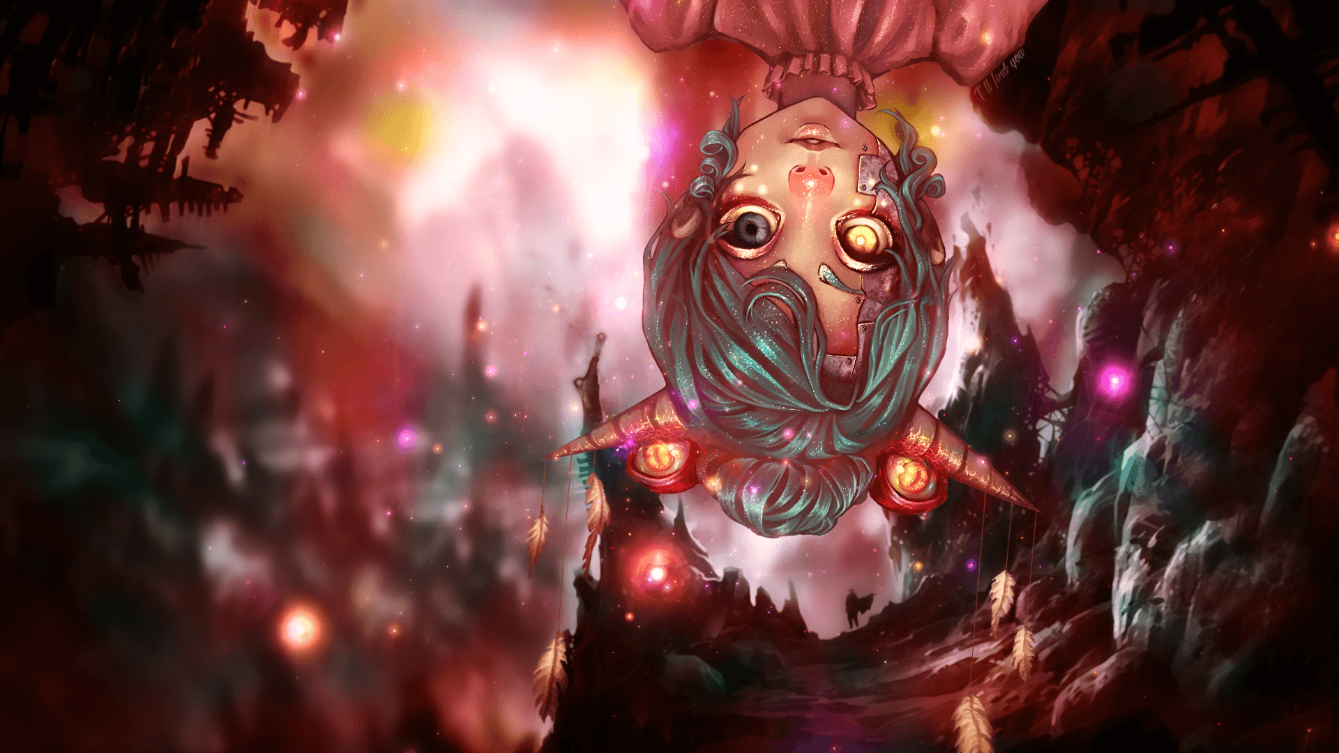 Eyed Demon Horn Anime Girl Wallpaper