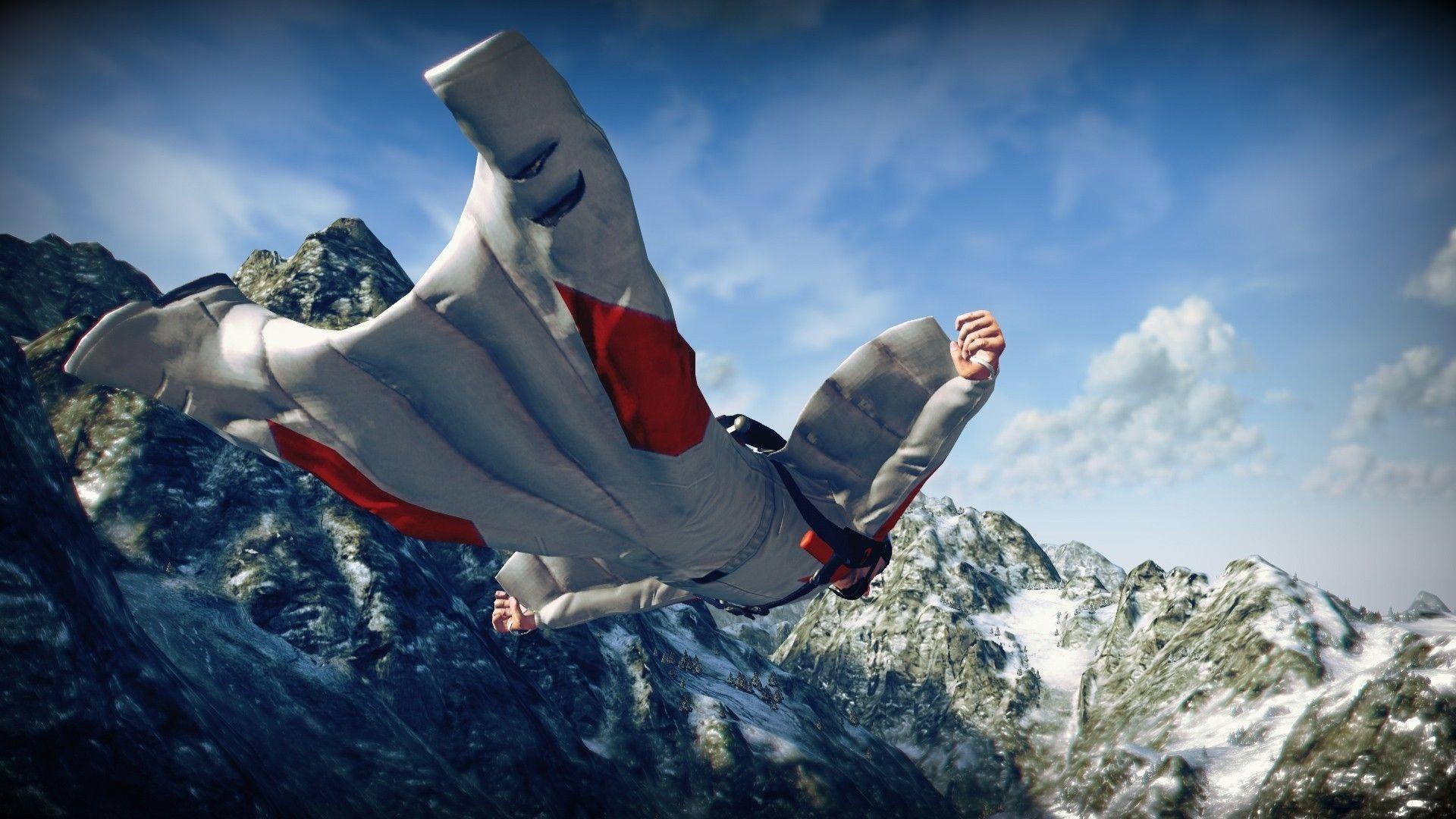sports skydiving extreme sports parachute wingsuit. Adventurers