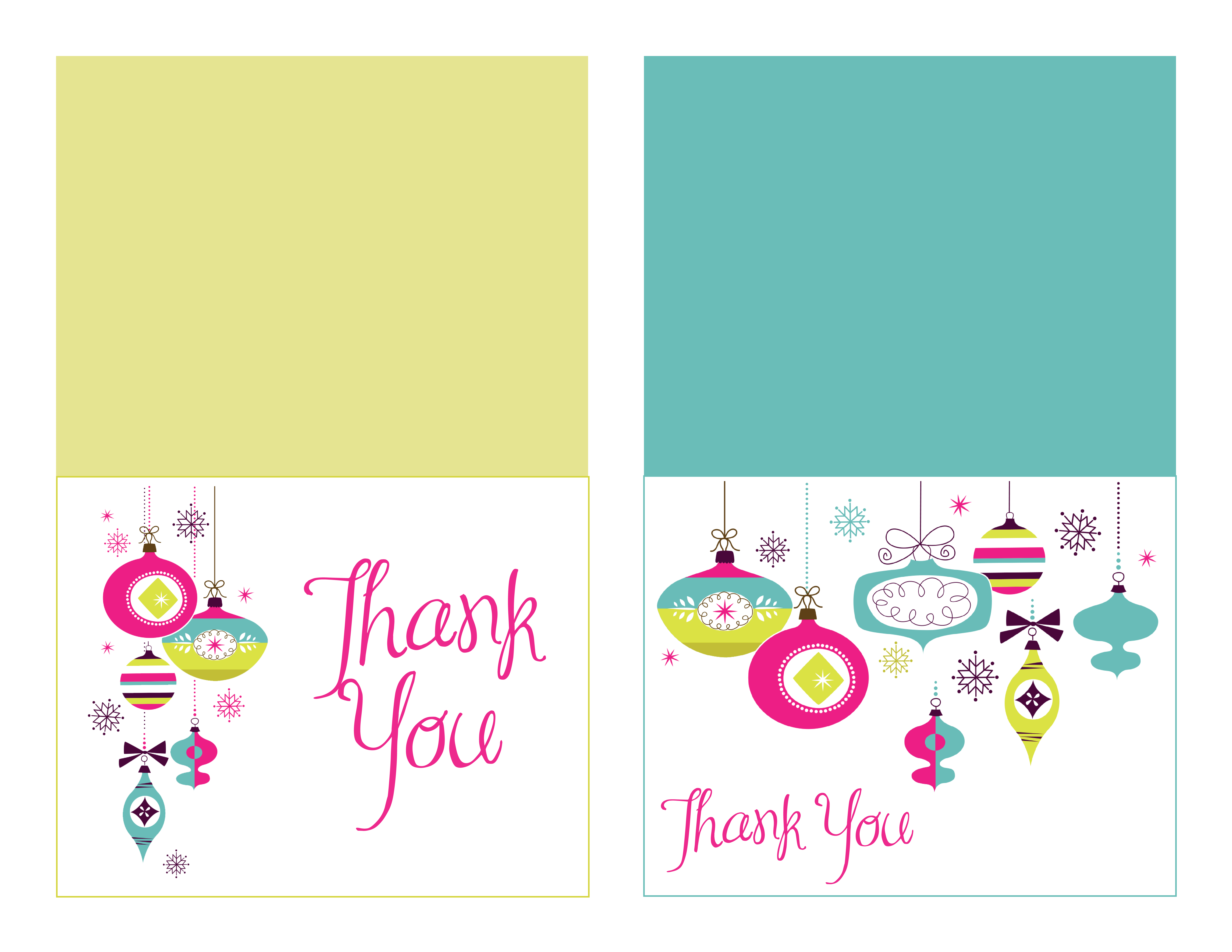 printable thank you christmas card