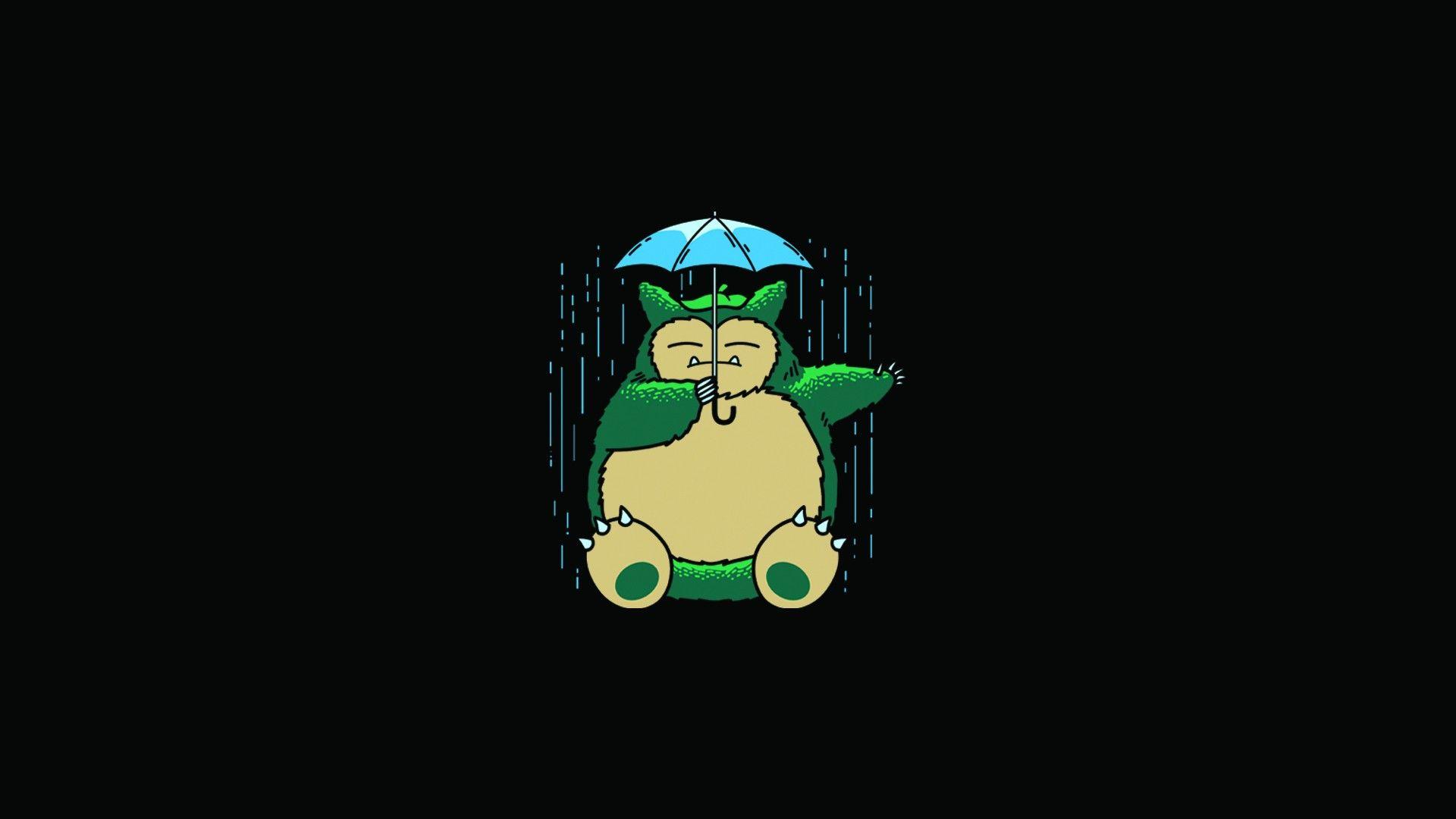 My Neighbor Totoro Totoro Anime Umbrella Rain Background