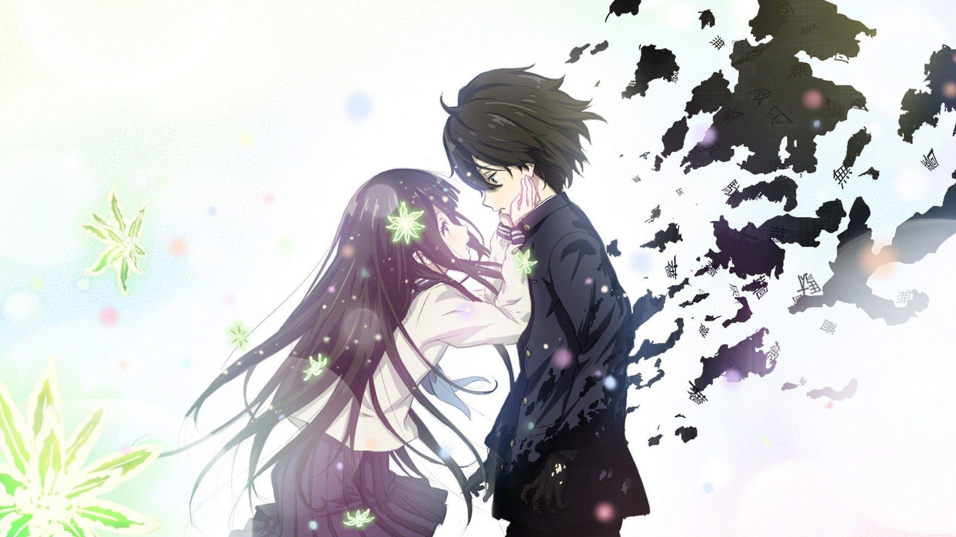 Anime Couple Hug Wallpaper