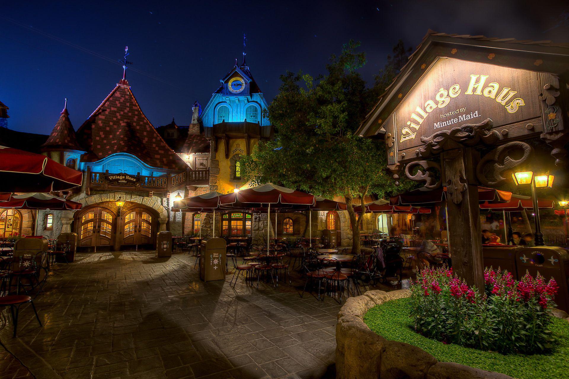 Wallpaper California Disneyland USA Cafe Street Night 1920x1280