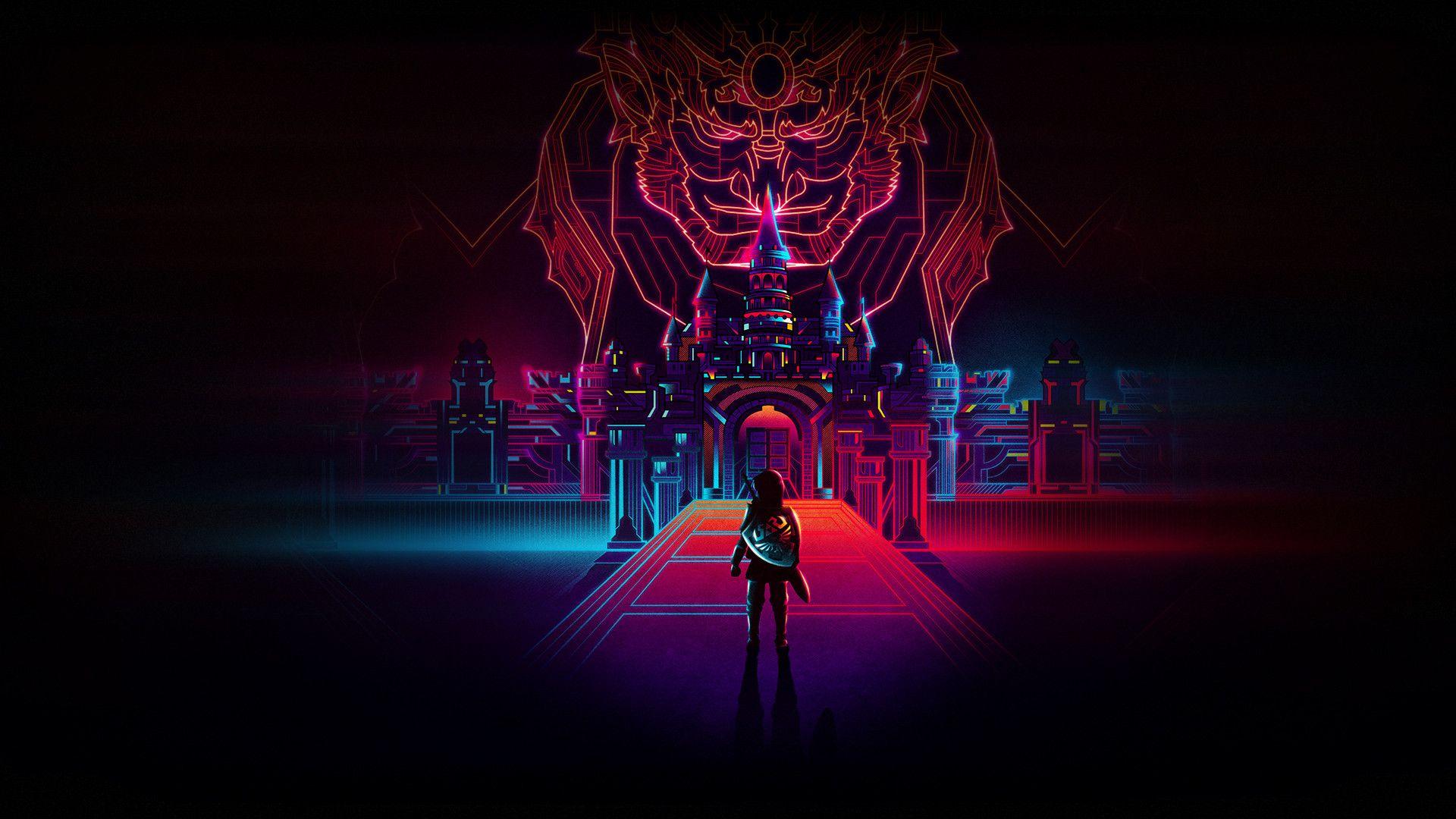 Legend Of Zelda Retro Neon Wallpaper HD ID 19352 Within Wallpaper