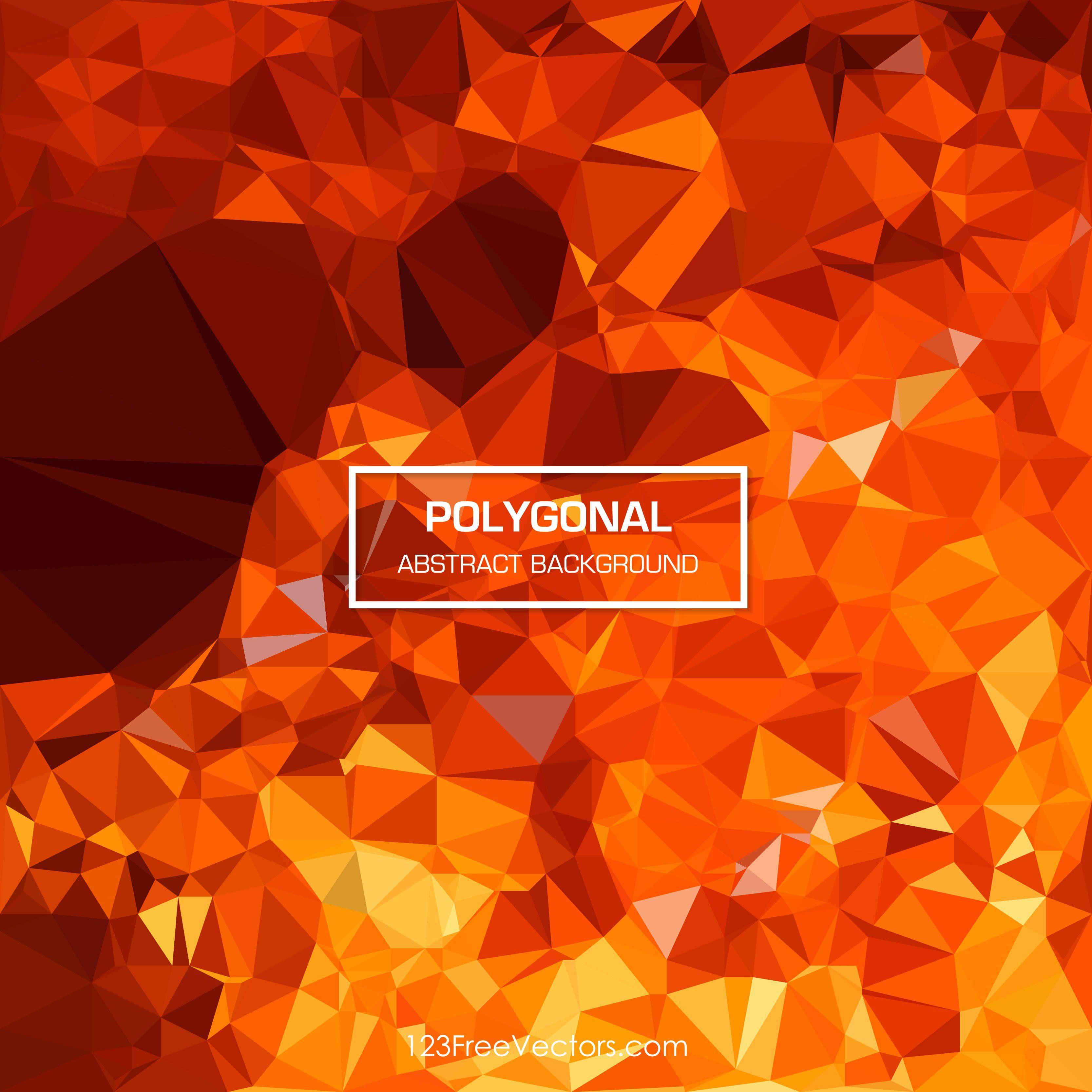 Cool Orange Polygonal Background Design. Vector