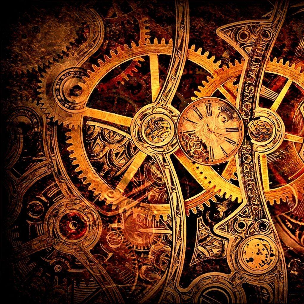 Abstract Steampunk Background of Iridescent Gears and Cogs for Wallpaper,  Banners, Posters - Generative AI Stock Illustration | Adobe Stock