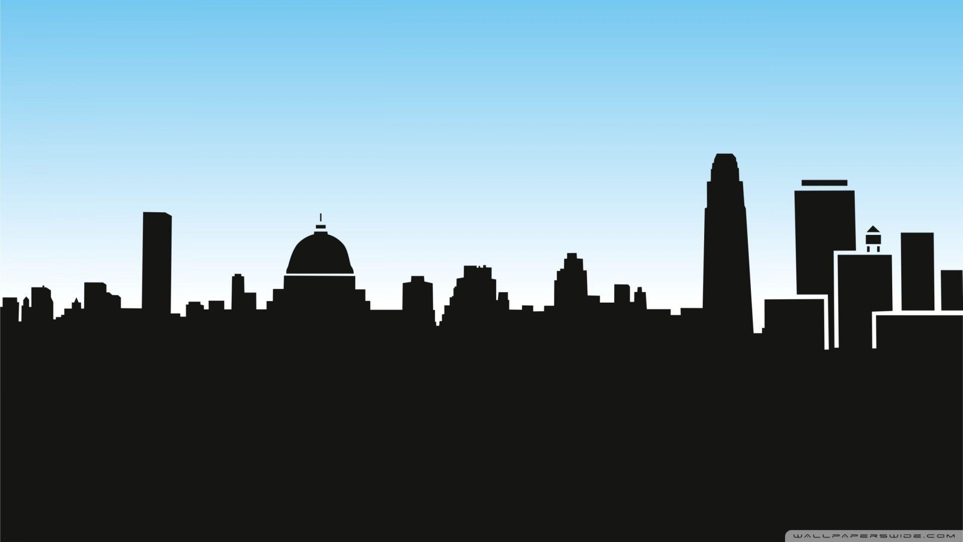 City Skyline Silhouette Cartoon ❤ 4K HD Desktop Wallpaper for 4K