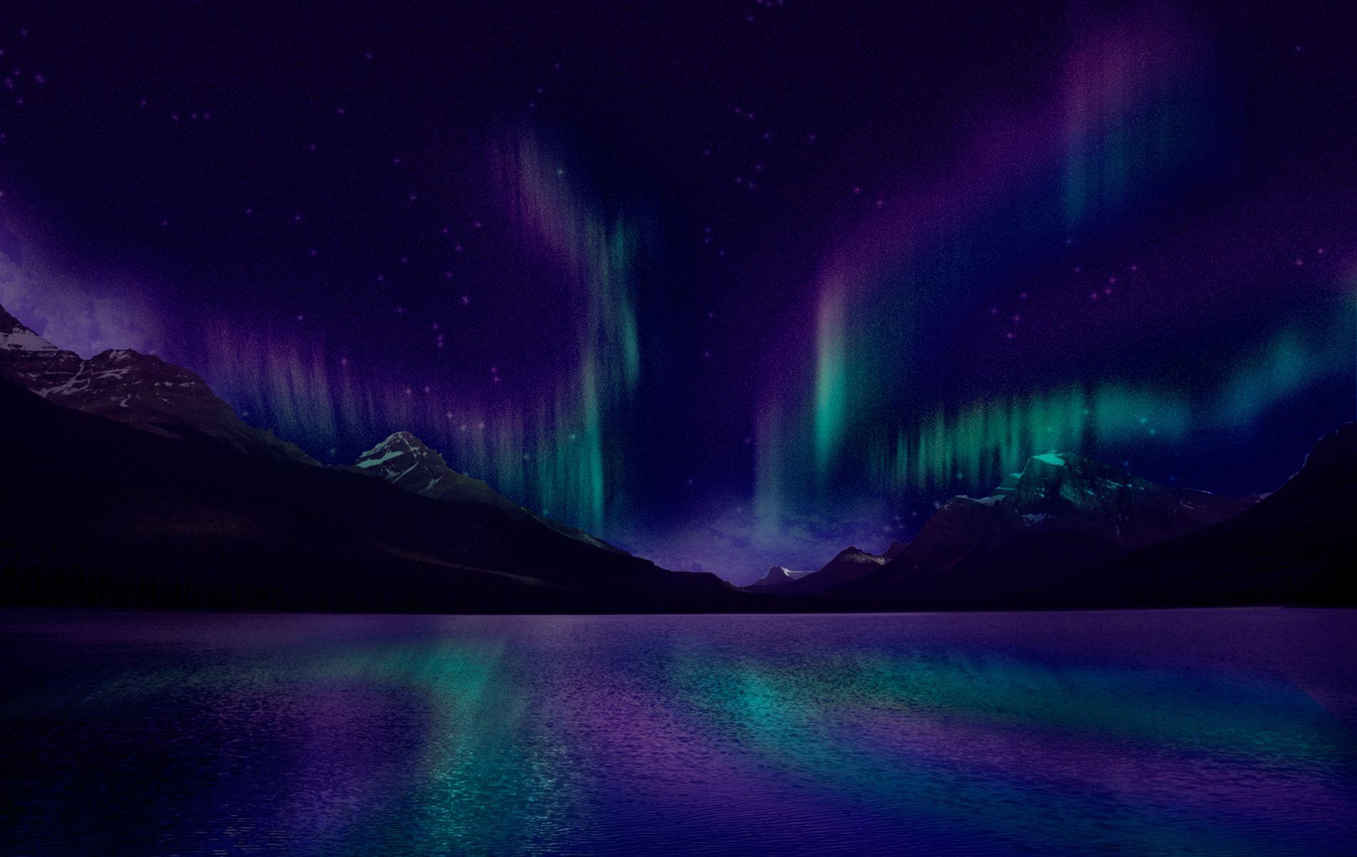 Blue And Purple Aurora Borealis HD Wallpaper, Background Image