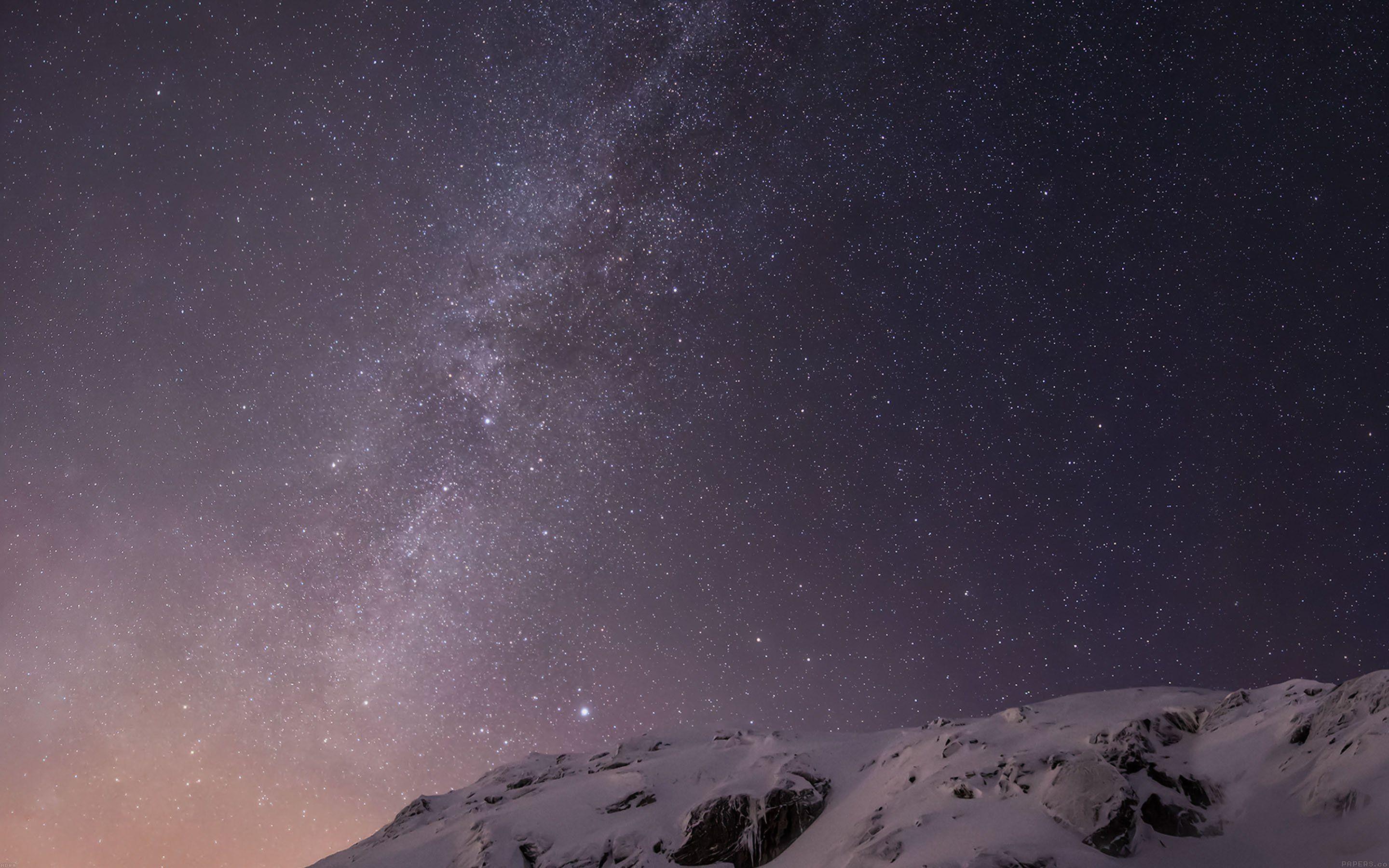 Starry night mountain amazing beautiful snow wallpaperx1800
