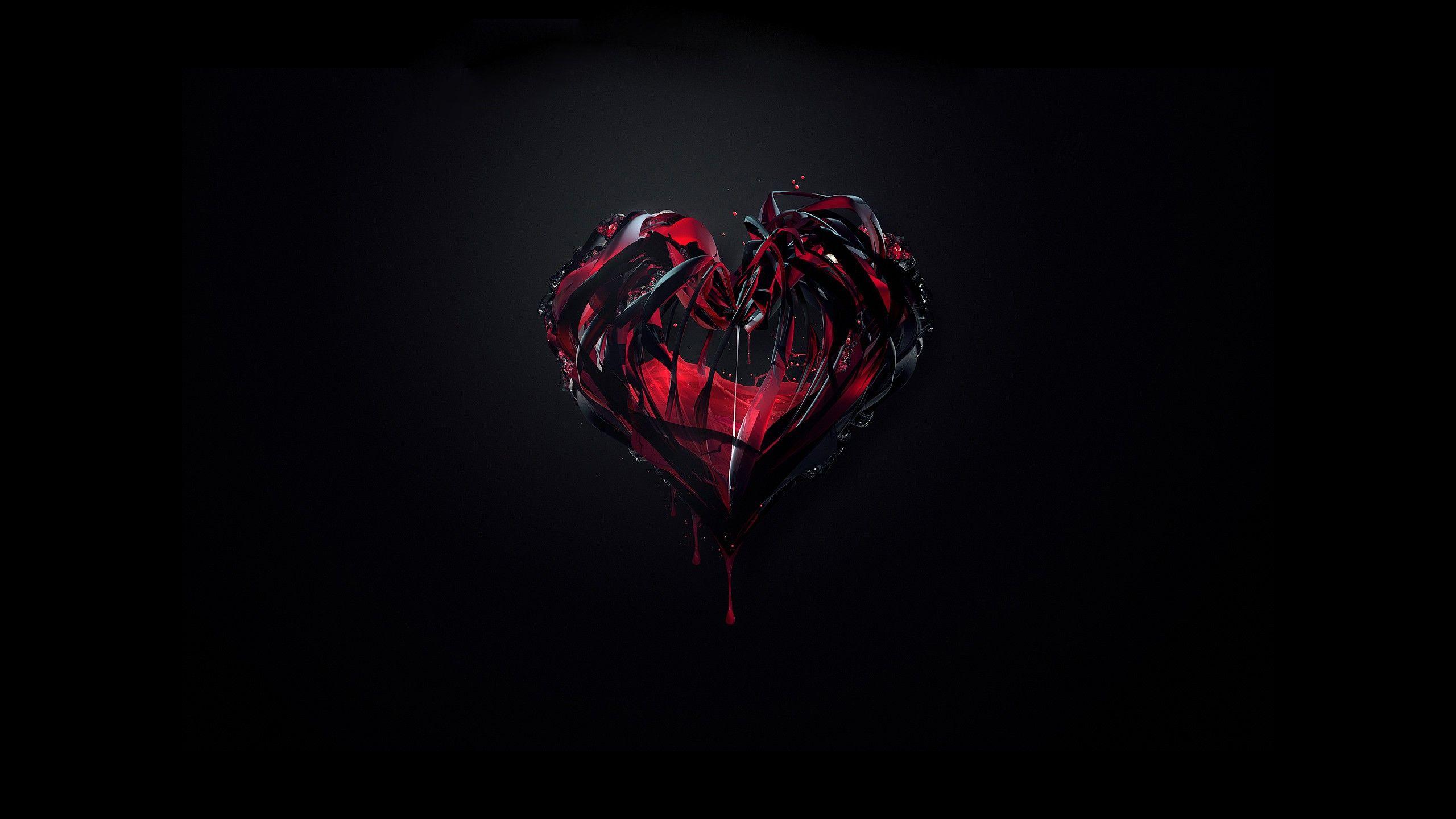 Love Heart on a black background HD Love Heart on a black