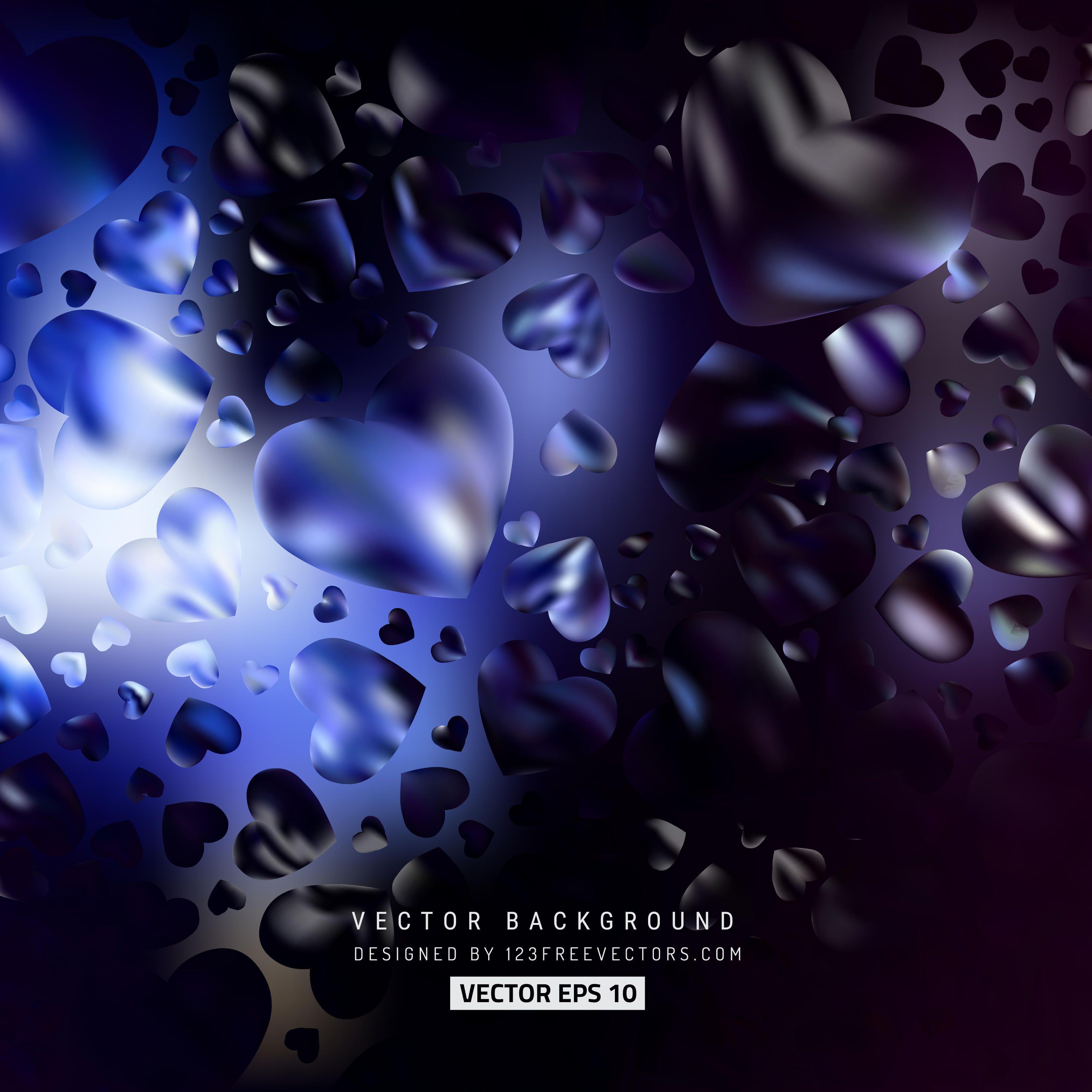 Abstract Purple Black Love Heart BackgroundFreevectors