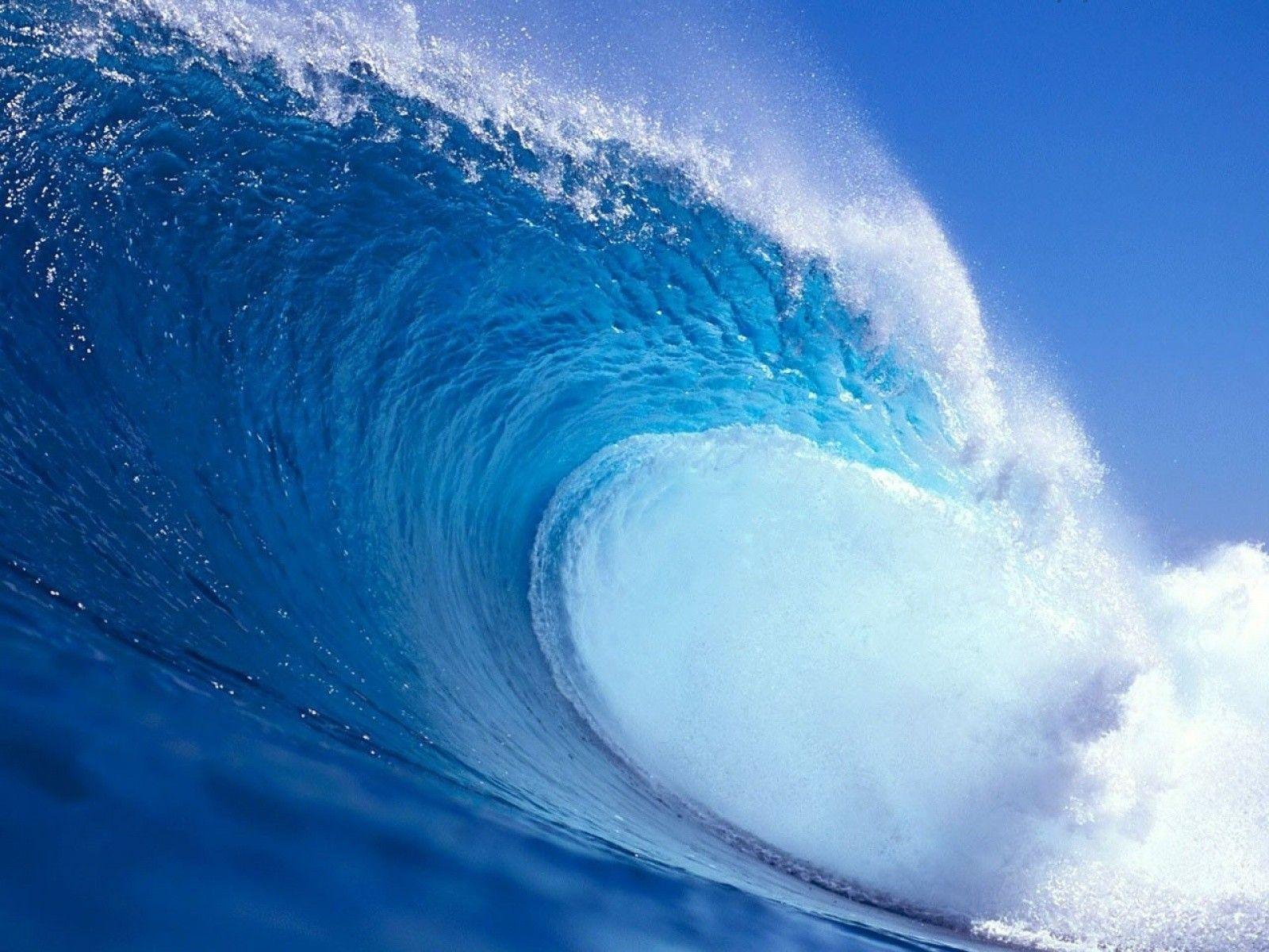 Forces Of Nature Huge Deadly Blue Wasser Wave HD Background Forces