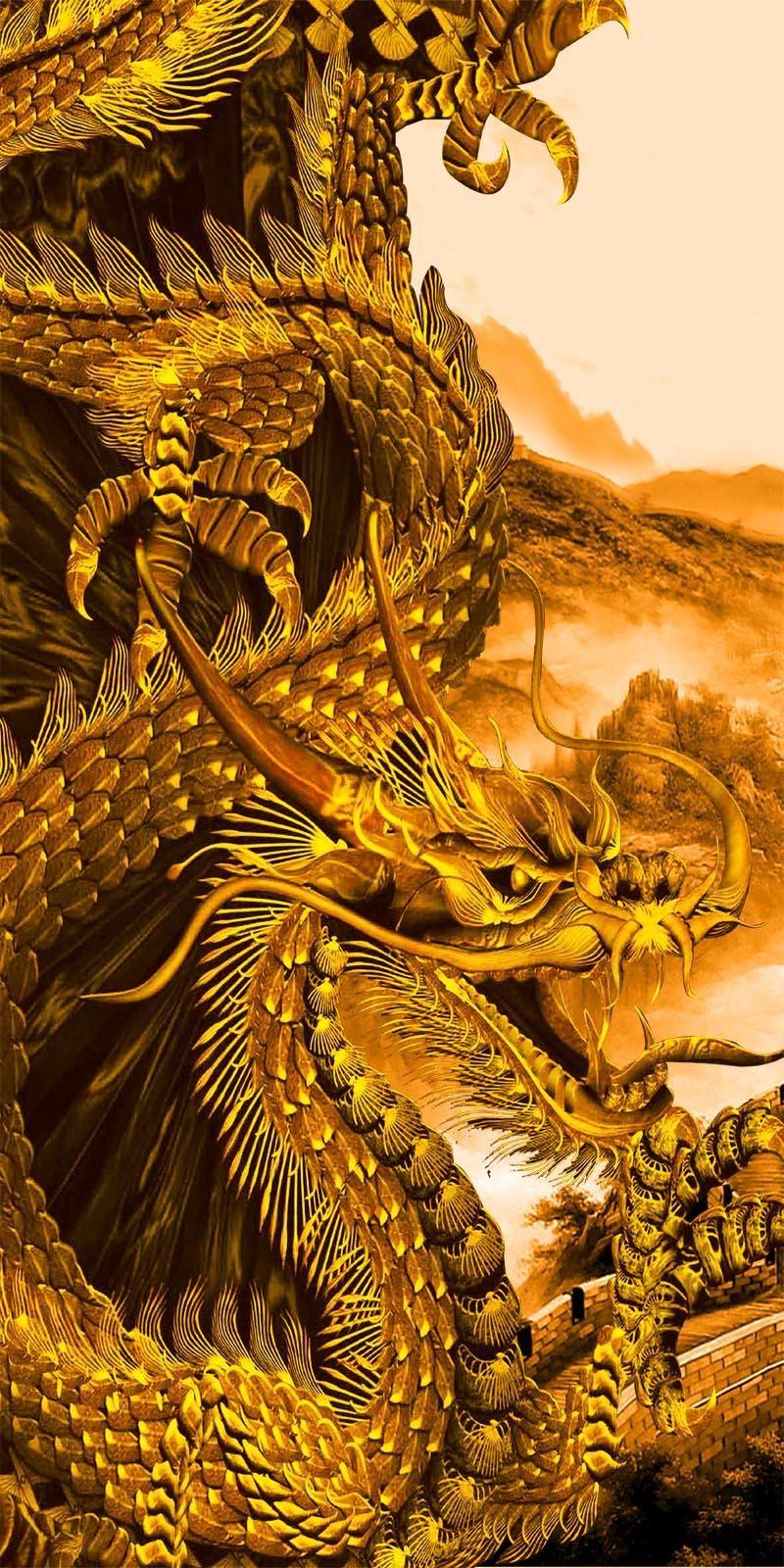 Golden Dragon Wallpaper Custom Photo Wallpaper 3D Of Wall Paper