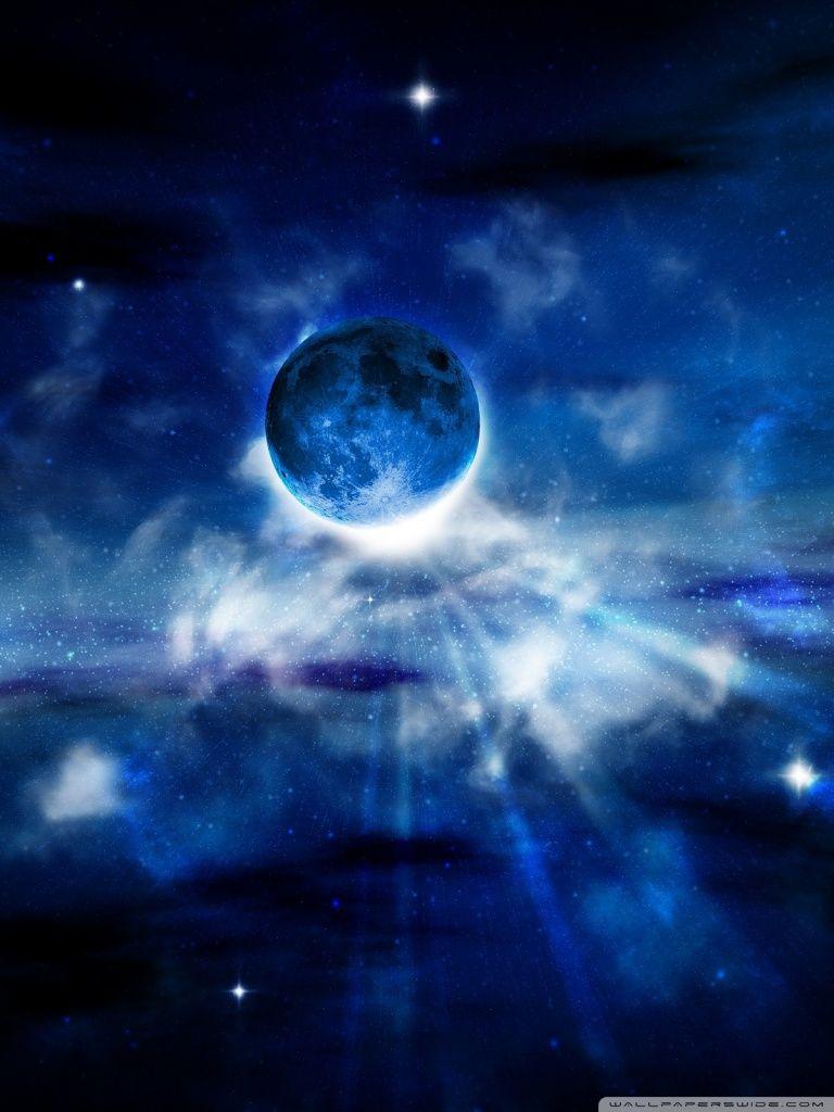 Moonlit  Blue aesthetic Beautiful moon Blue moon