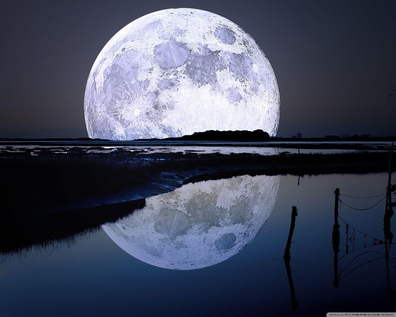 Full Moon Reflection ❤ 4K HD Desktop Wallpaper for 4K Ultra HD TV