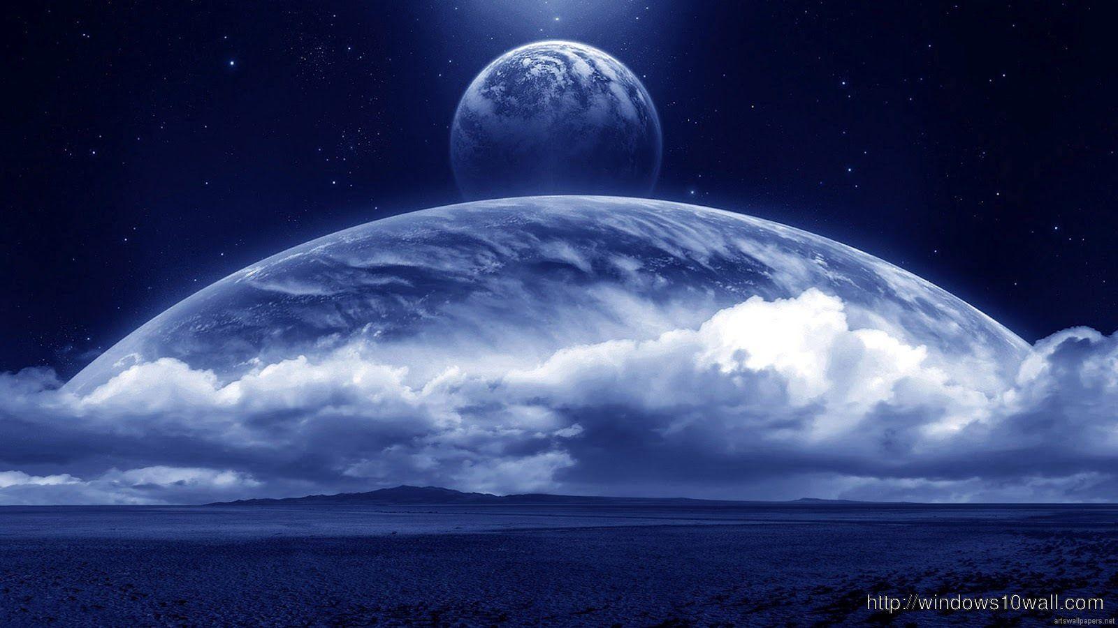 Blue Moon On Clouds HD Wallpaper 10 Wallpaper