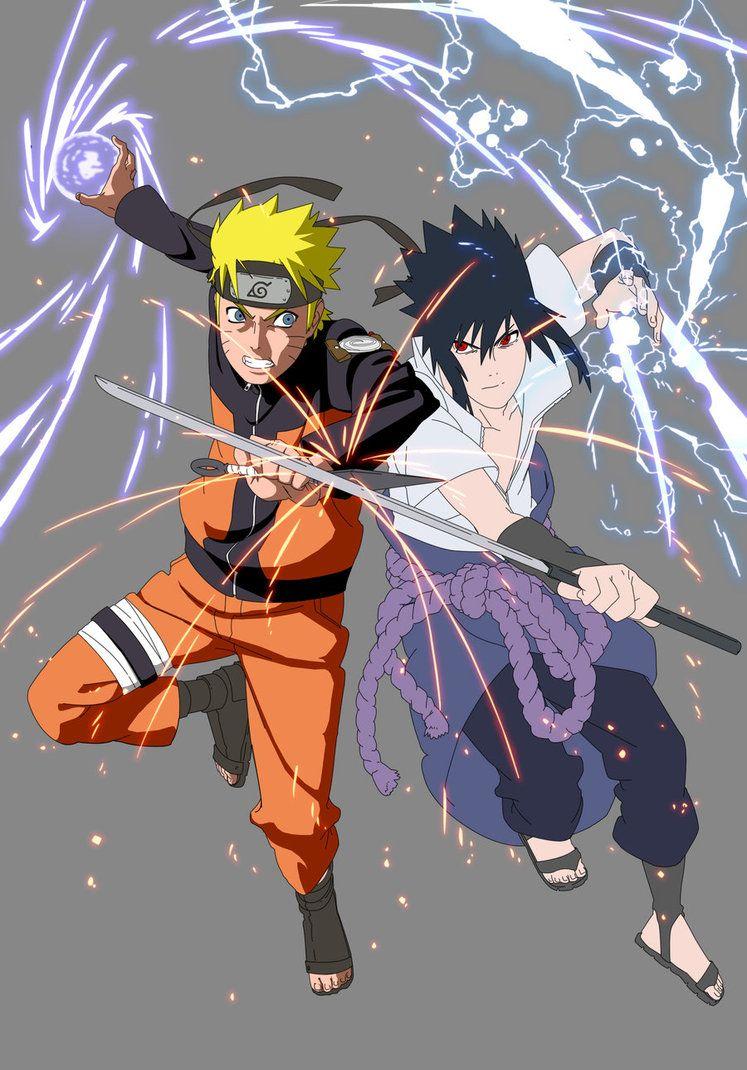Naruto Uzumaki and Sasuke Uchiha