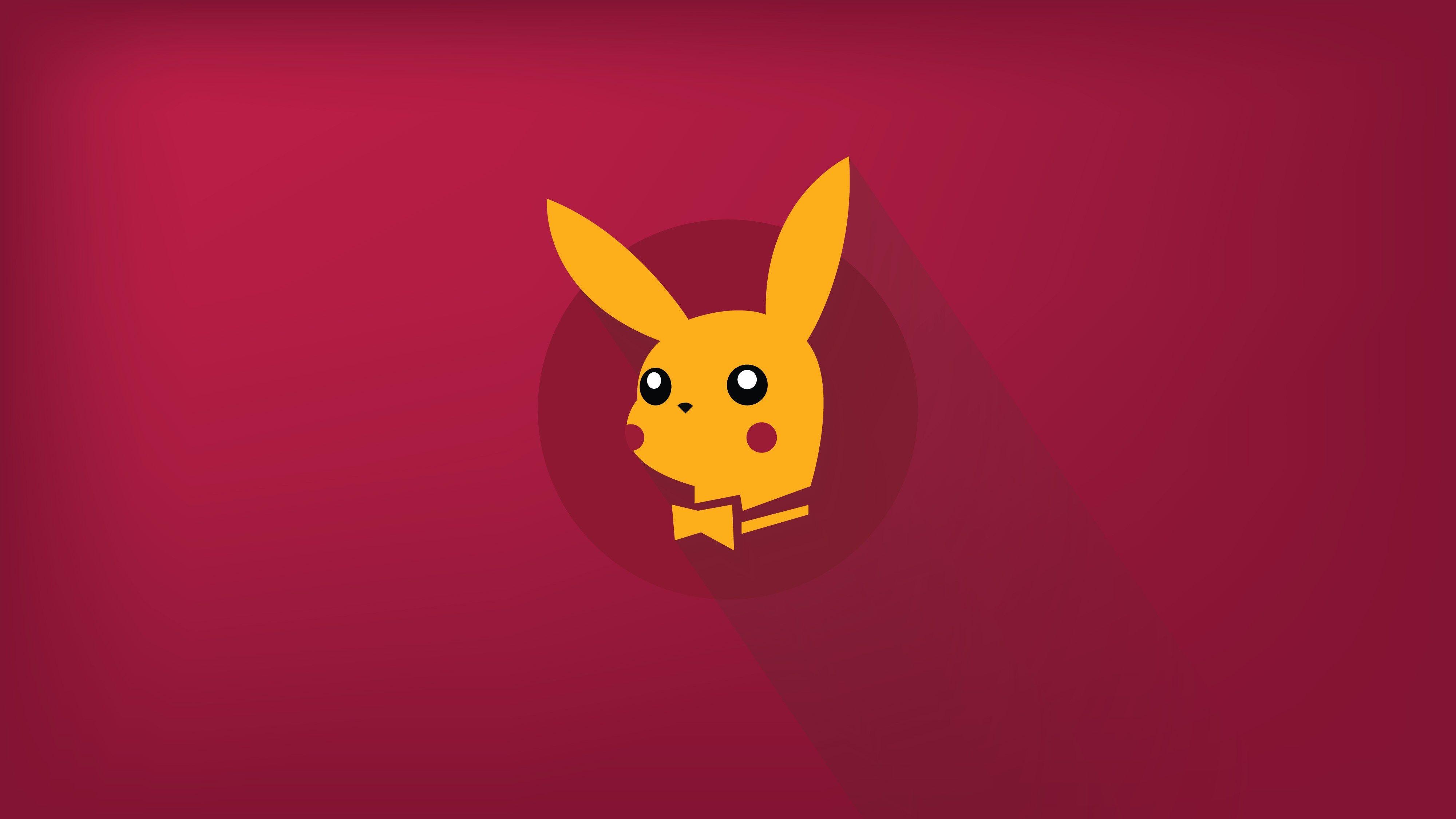 Wallpaper Pikachu Playboy, Pokeman, Minimal, HD, 4K, Creative